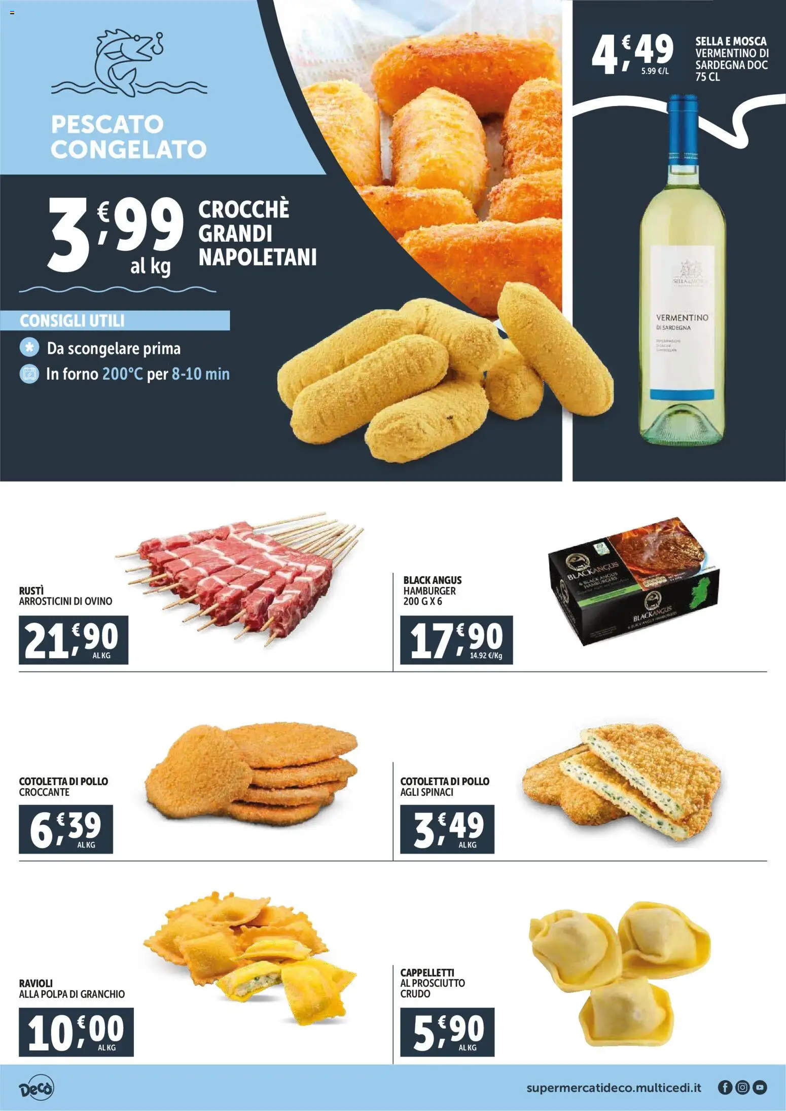 Volantino Decò del 30.01.2026 | Pagina: 4 | Prodotti: Prosciutto Crudo, Ravioli, Forno, Hamburger