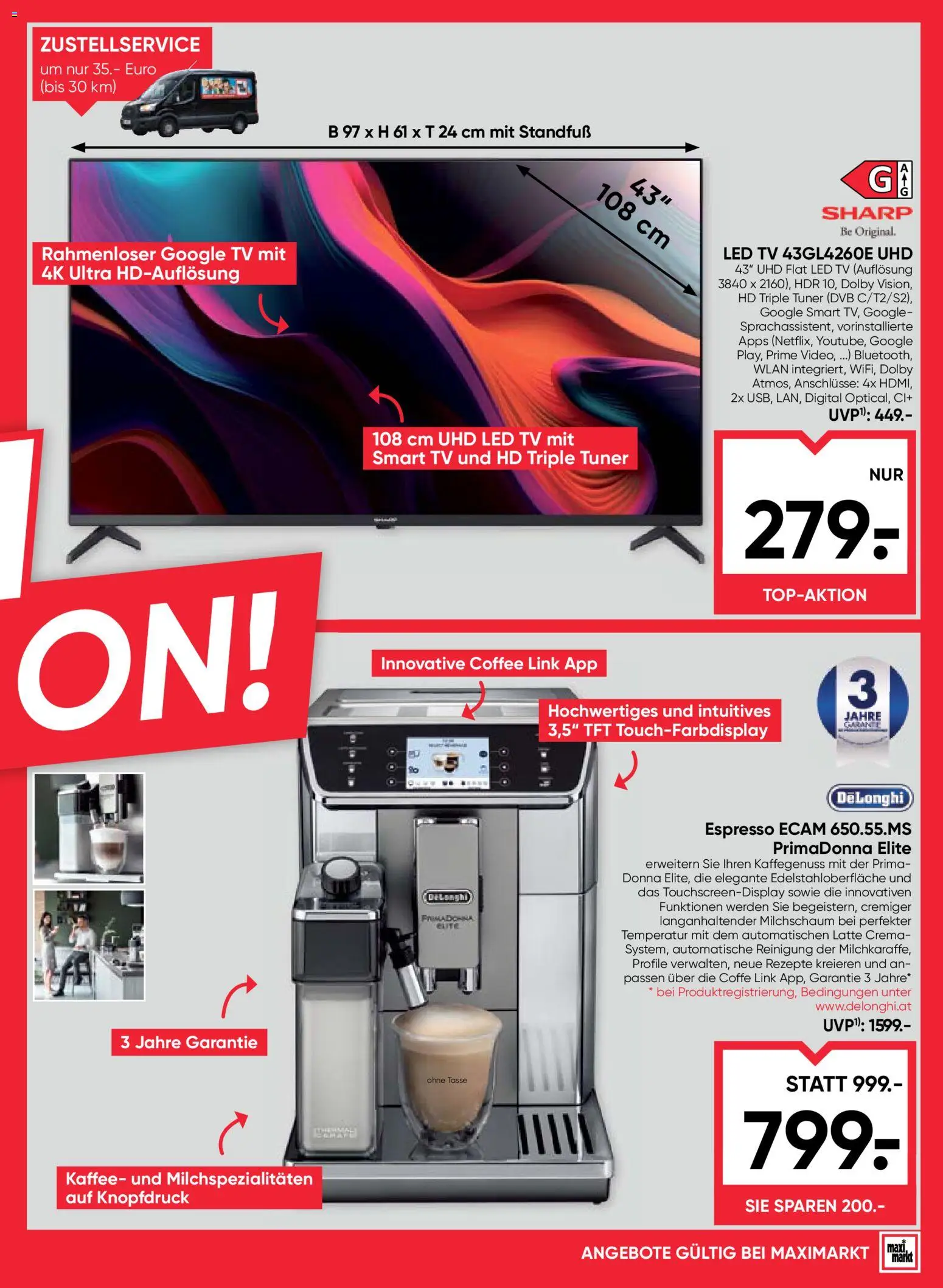 Maximarkt Flugblatt gültig ab 31.03.2026 | Seite: 23 | Produkte: TV, Kaffee