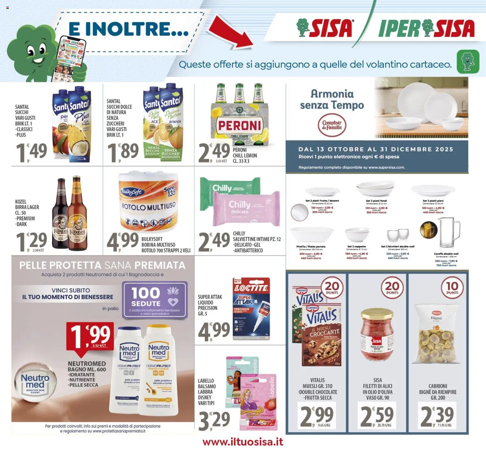 Volantino SISA del 24.10.2025 | Pagina: 21 | Prodotti: Balsamo, Frutta, Piatto, Bagno