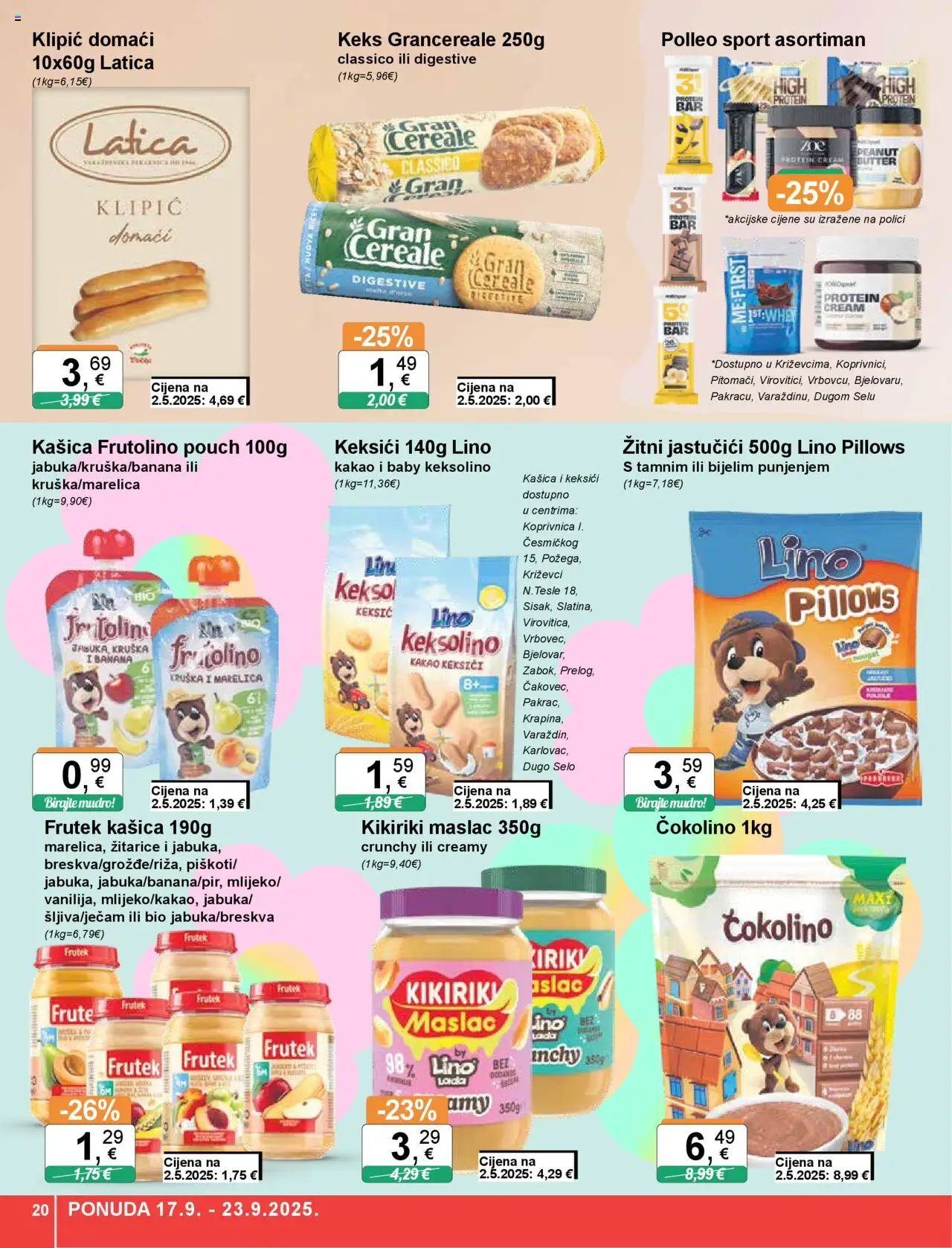 KTC katalog | vrijedi od 17.09.2025 | Stranica: 20 | Proizvodi: Keks, Kikiriki, Kruška, Čokolino