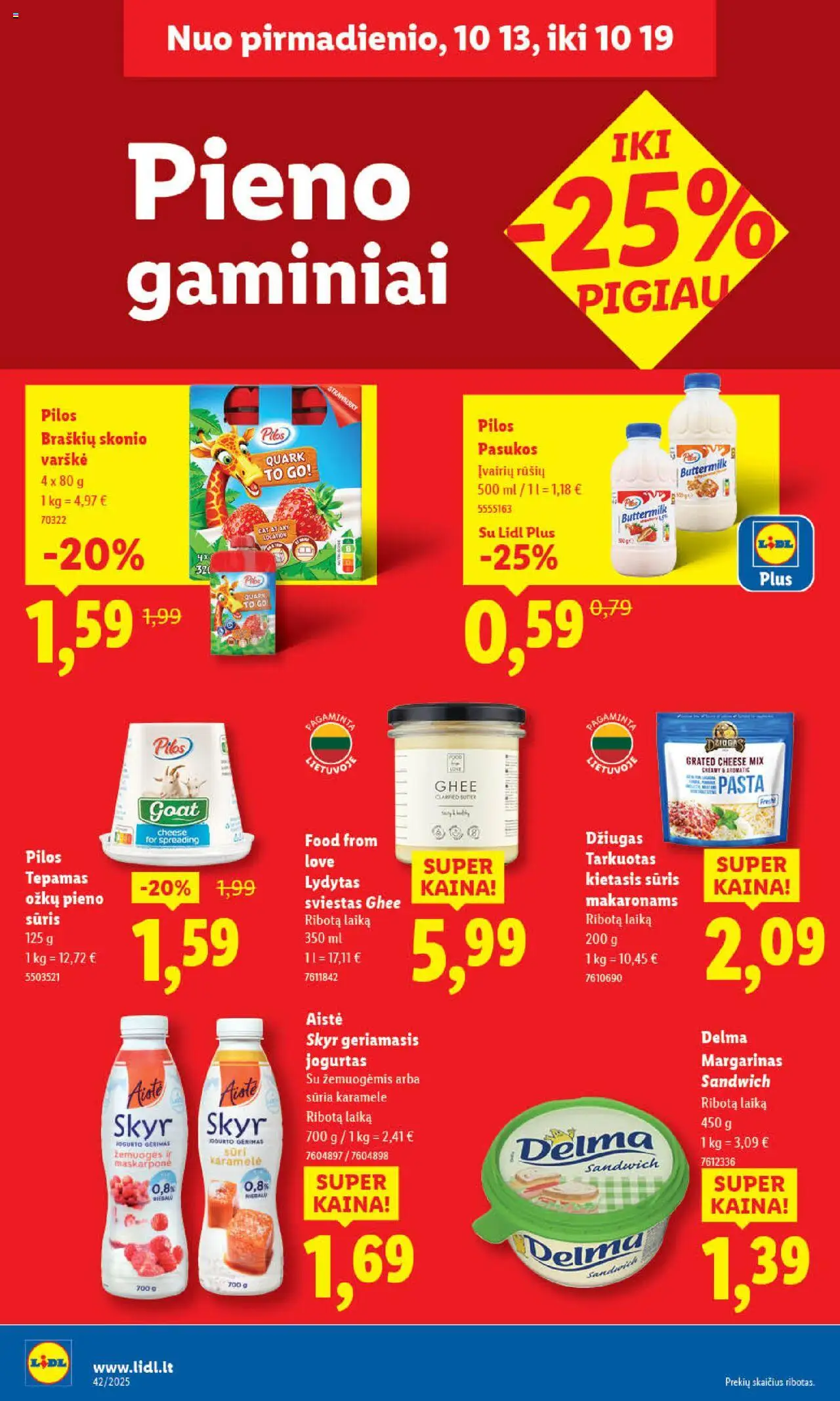 LIDL akcijos nuo 16.10.2025 | Puslapis: 40 | Prekių: Jogurtas, Sūris, Varškė, Jogurto gėrimas