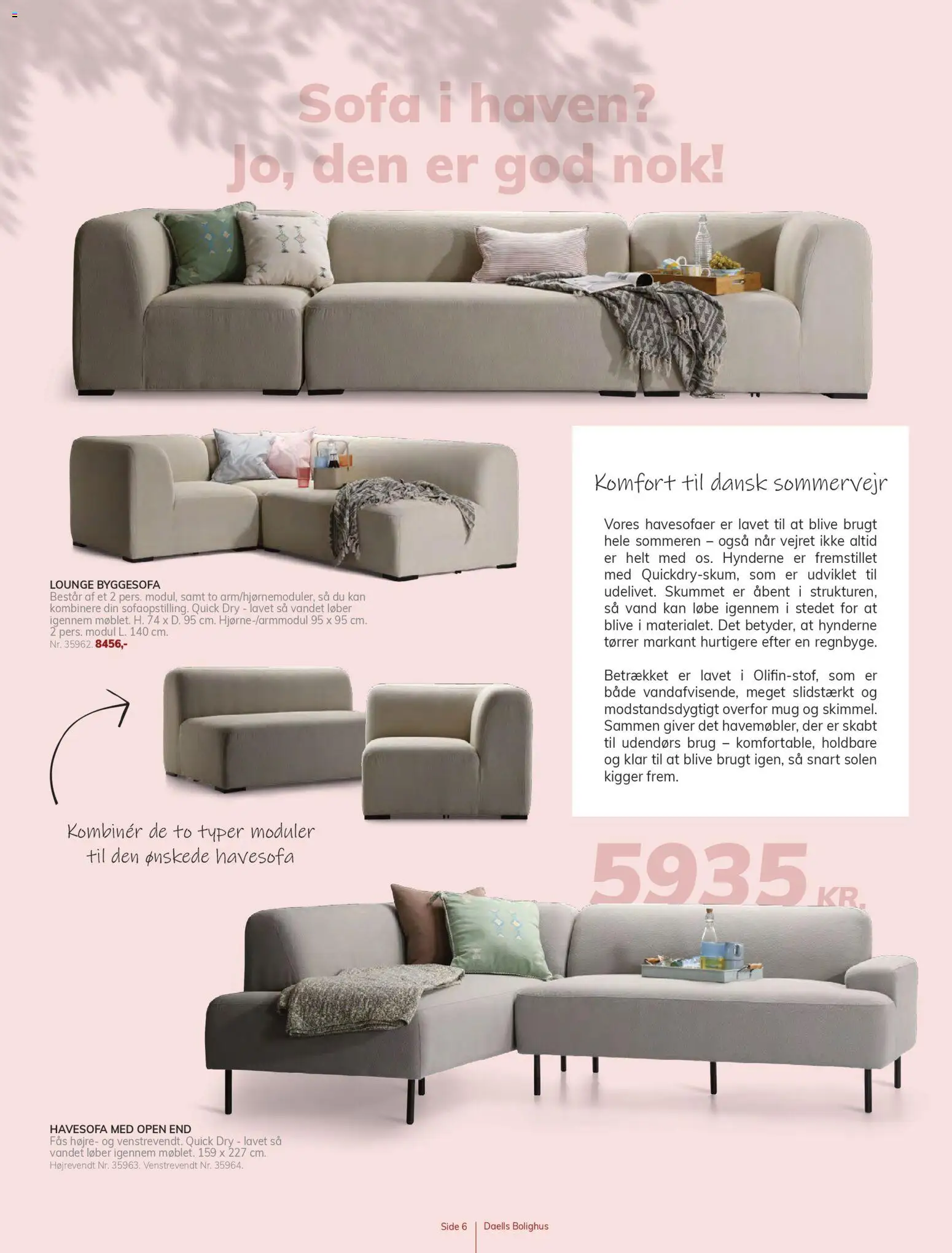 Daells Bolighus tilbudsavis – gyldig fra 18.03.2026 | Side: 6 | Produkter: Sofa, Søm
