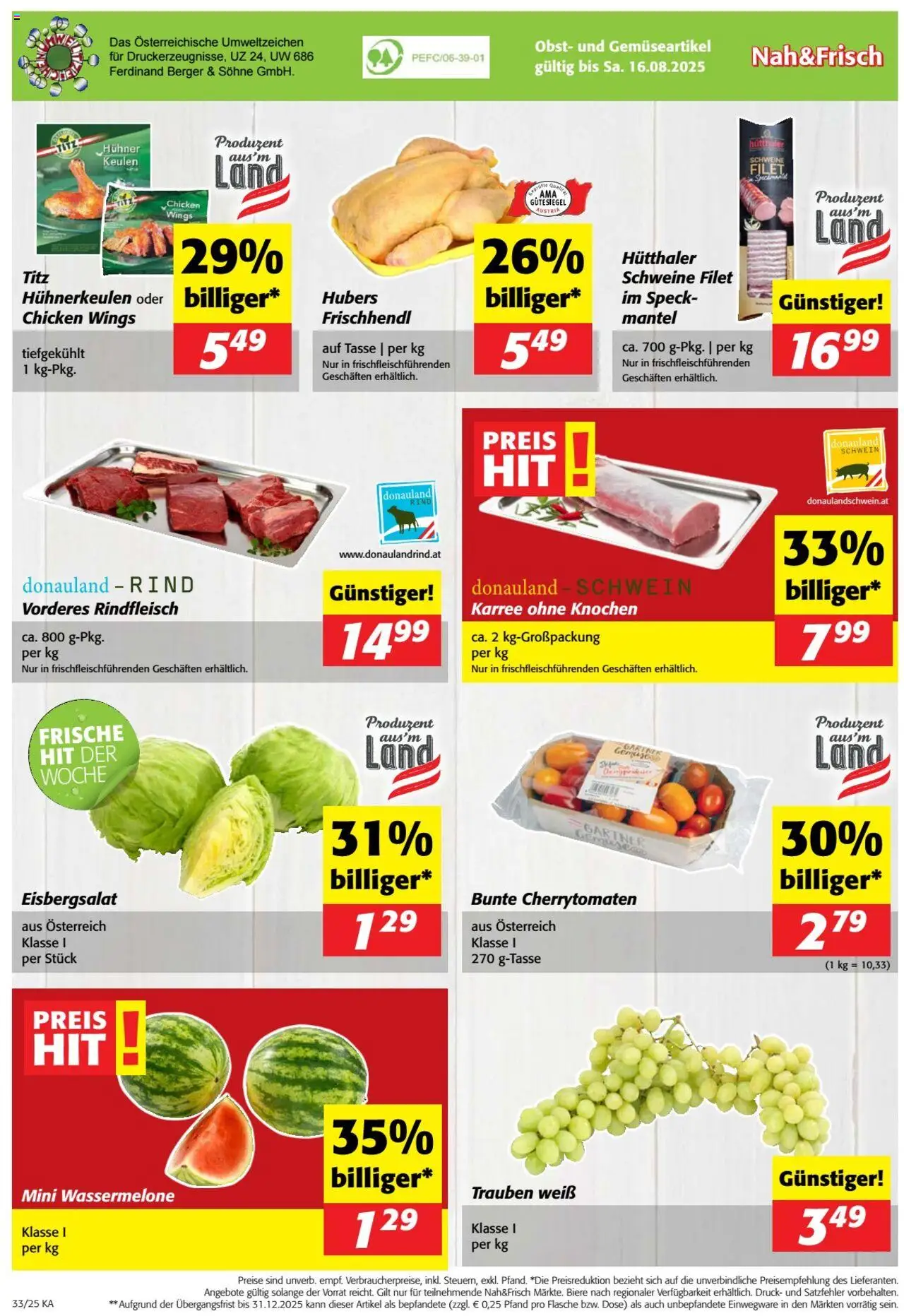 Nah und Frisch Flugblatt gültig ab 13.08.2025 | Seite: 8 | Produkte: Mantel, Obst, Wassermelone, Rindfleisch