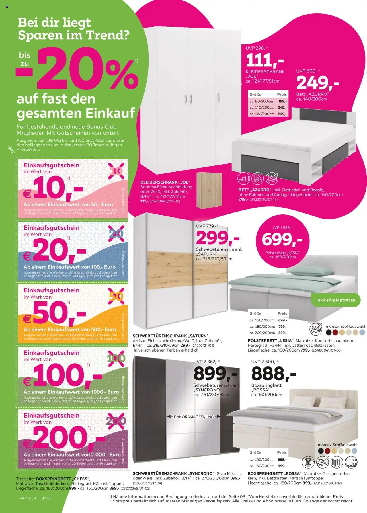 Mömax Prospekt aktuell gültig ab 07.10.2025 | Seite: 2 | Produkte: Bett, Matratze, Kleiderschrank