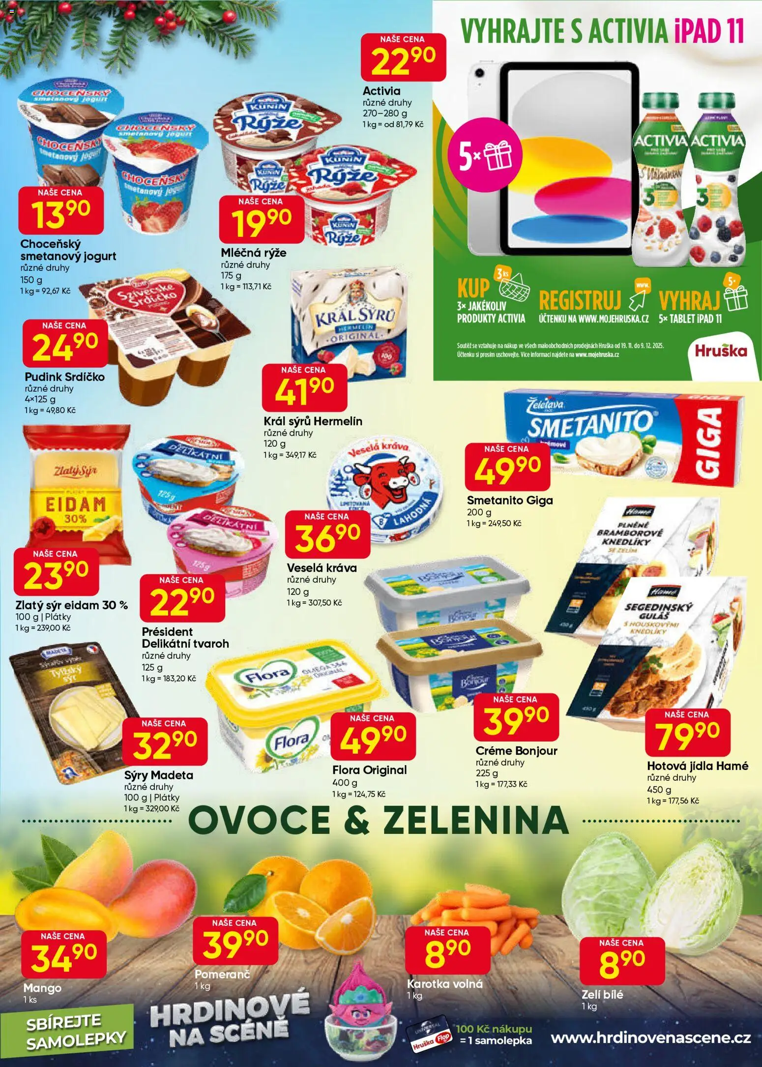Hruška leták od 19.11.2025 | Strana: 3 | Produkty: Mléčná rýže, Ipad, Sýry, Samolepky
