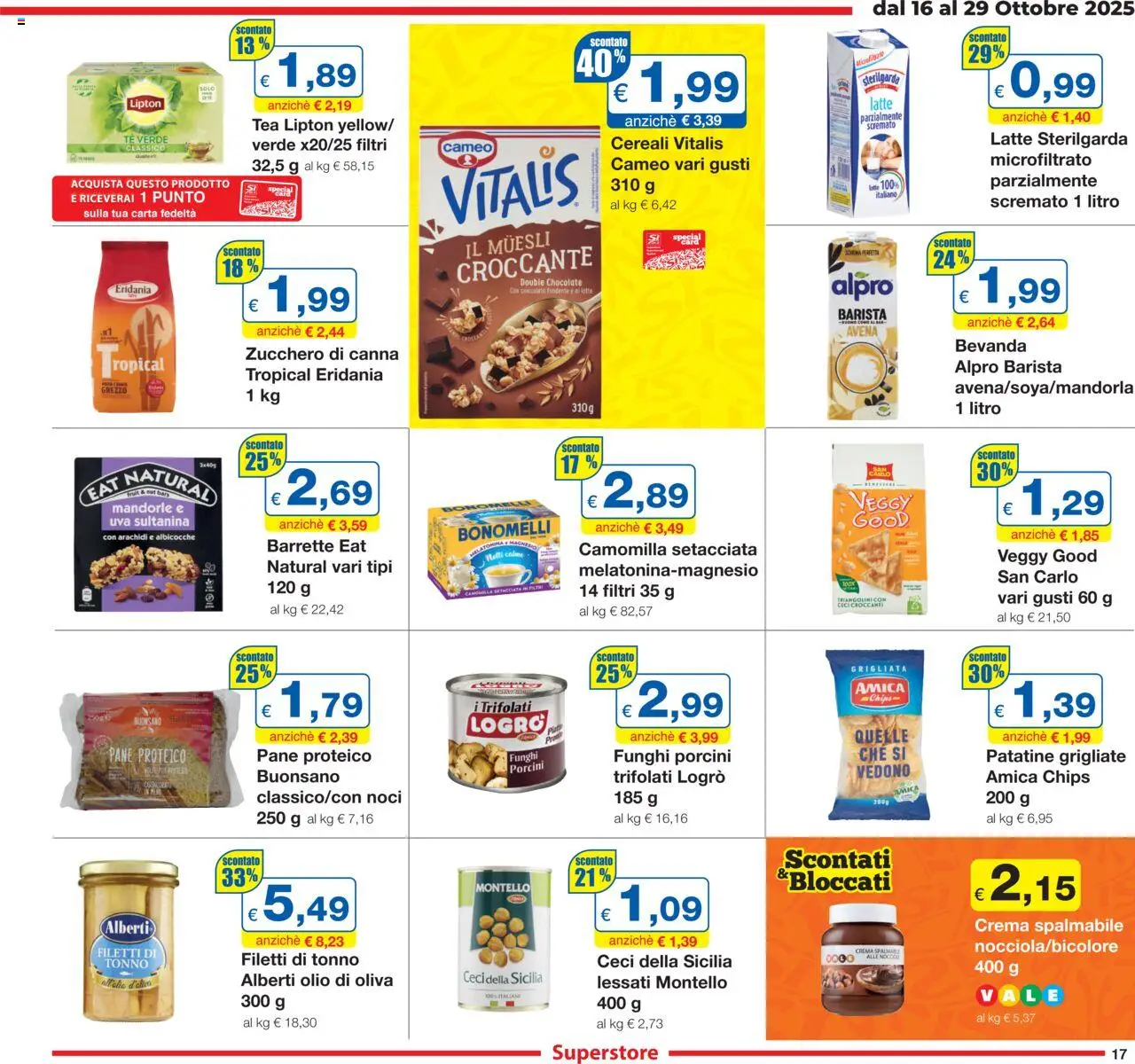 Volantino Sì con Te del 16.10.2025 | Pagina: 17 | Prodotti: Crema, Pane, Latte, Mandorle