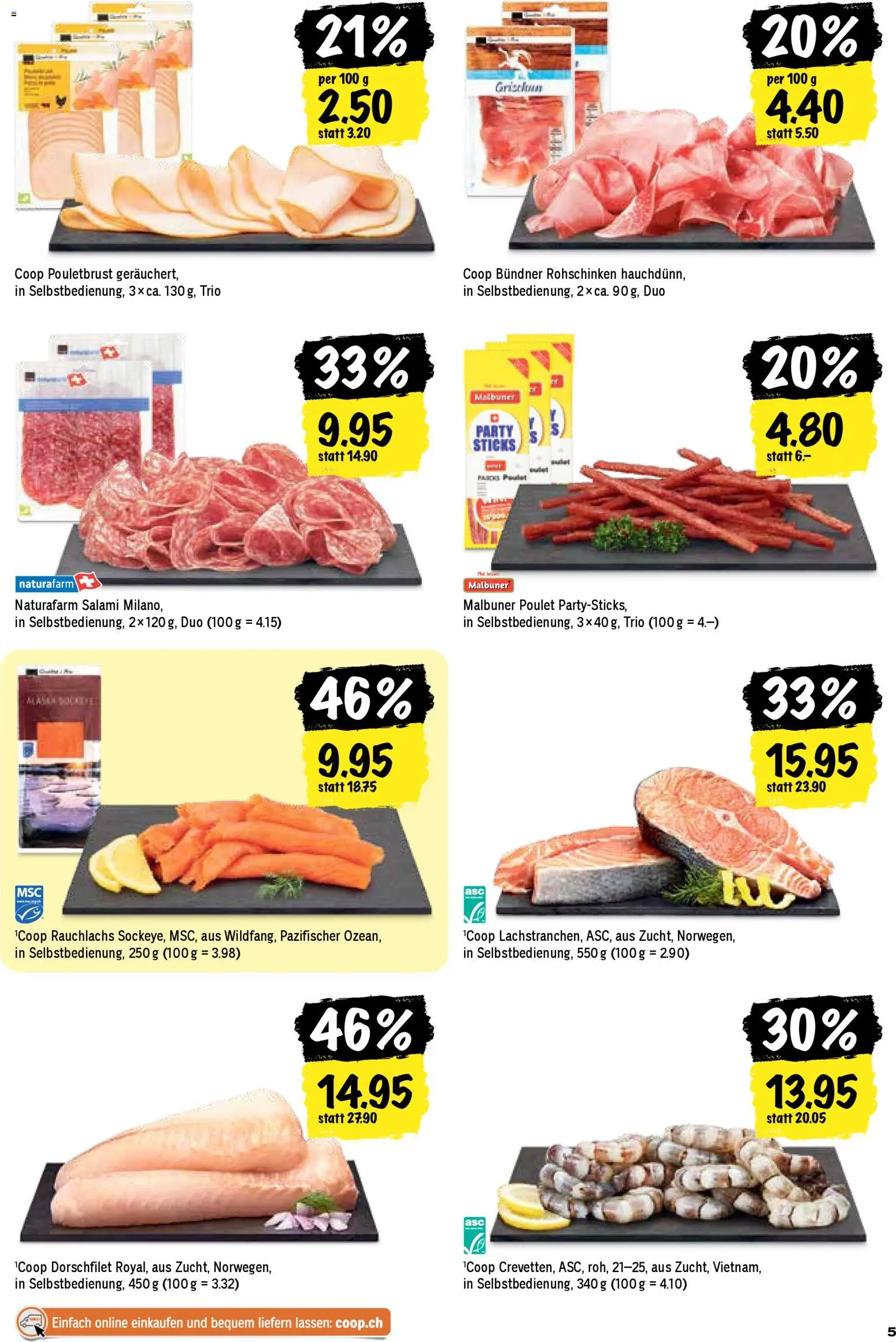 Coop aktionen – gültig ab 23.04.2026 | Seite: 5 | Produkte: Pouletbrust, Salami