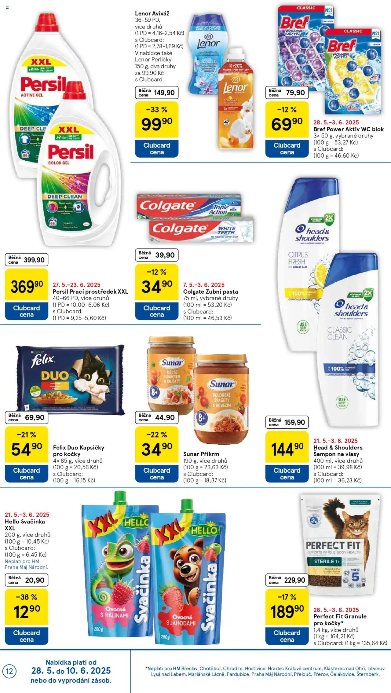 Tesco leták - Hypermarket od 28.05.2025 | Strana: 12 | Produkty: Head & Shoulders, Aviváž Lenor, Šampon, WC blok Bref