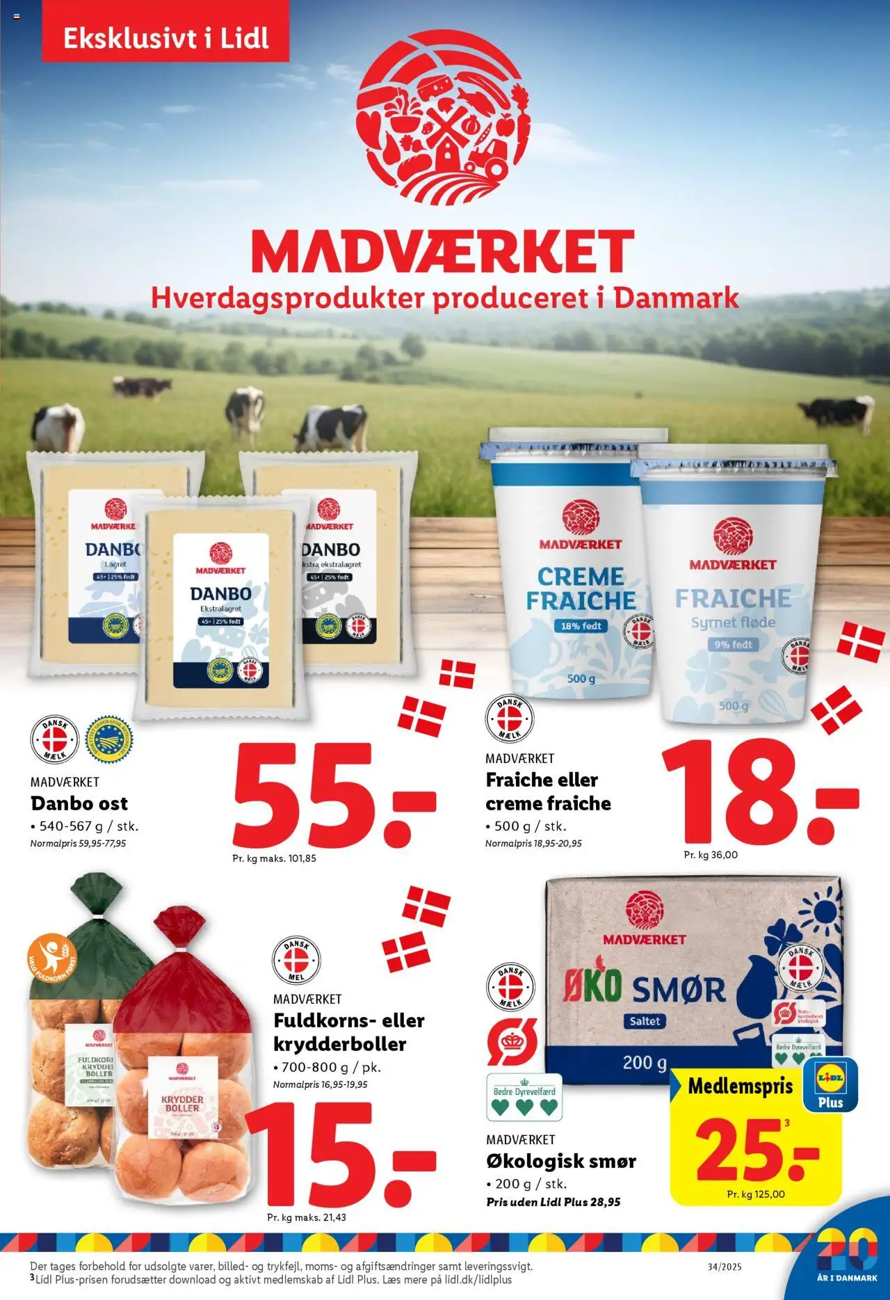 Lidl Tilbudsavis gyldig fra 17.08.2025 | Side: 5 | Produkter: Mælk, Smør, Ost, Krydderboller