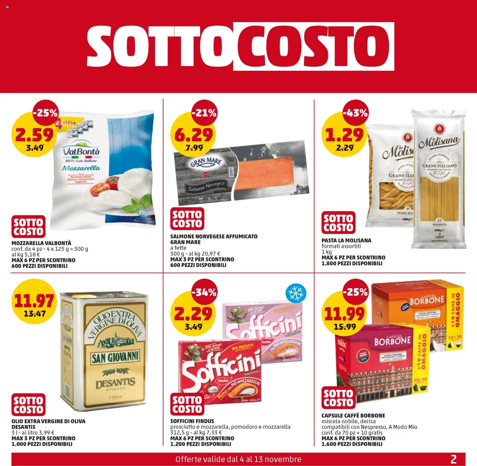 Volantino PENNY del 04.11.2025 | Pagina: 2 | Prodotti: Caffè, Olio, Pasta, Olio extra vergine