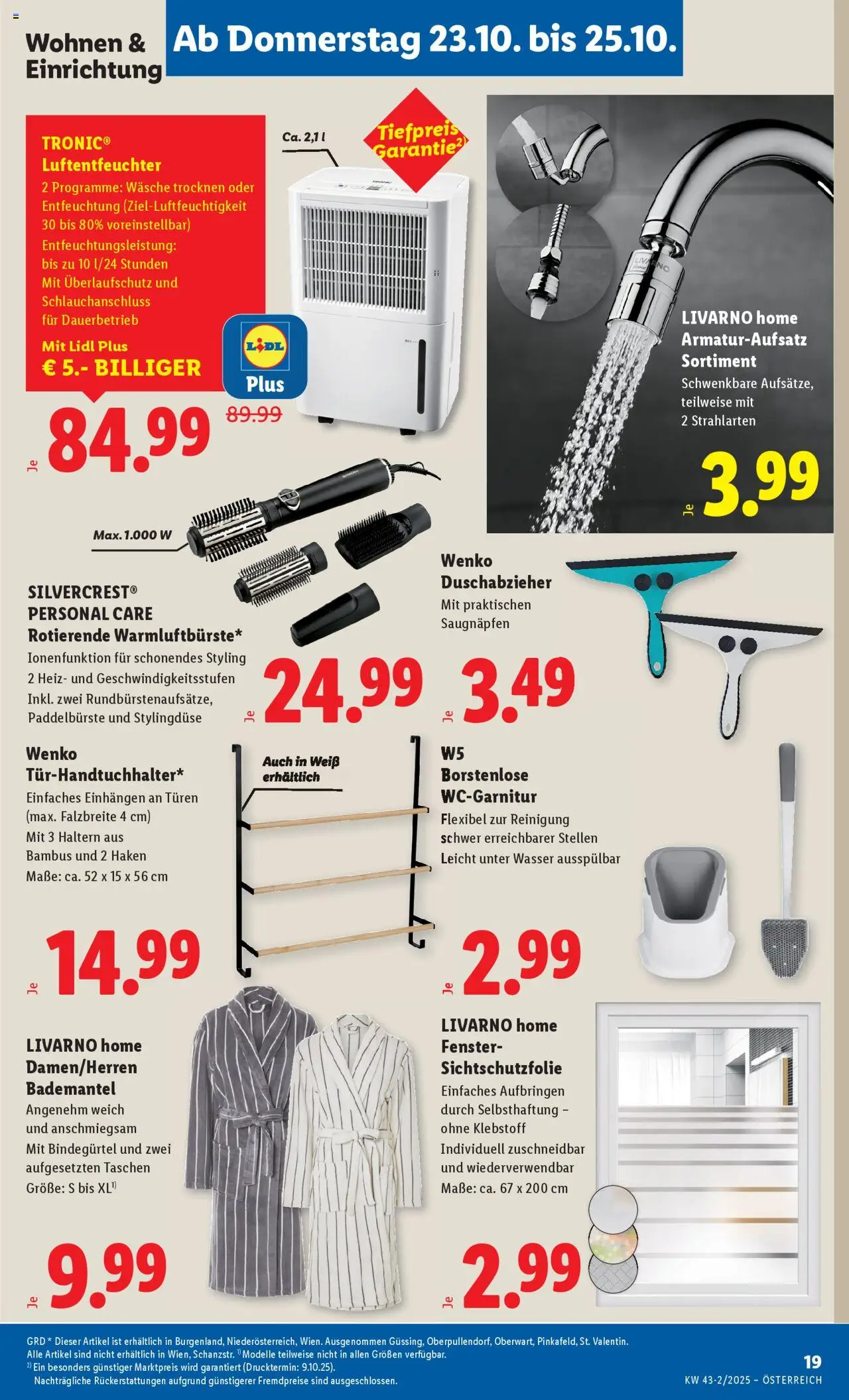 Lidl Flugblatt - Eisenstadt, Ebenfurth, Mattersburg gültig ab 23.10.2025 | Seite: 25 | Produkte: Wasser, Bademantel