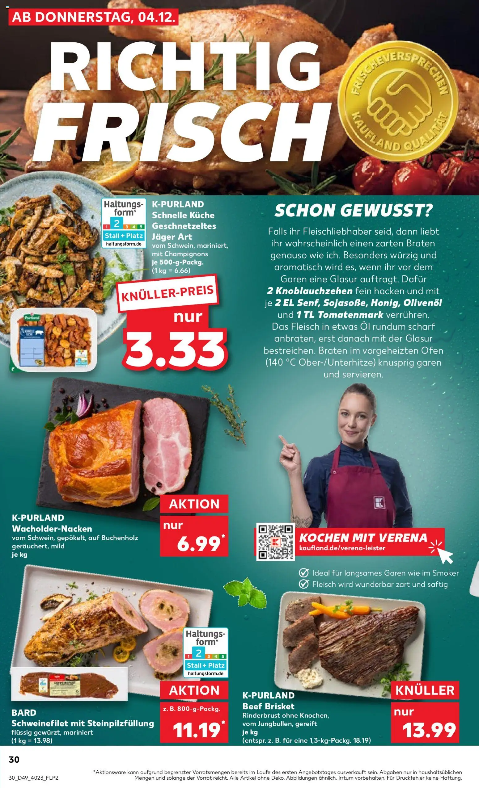 Kaufland Prospekt 	 – gültig ab 04.12.2025 | Seite: 30 | Produkte: Ofen, Öl, Champignons, Fleisch