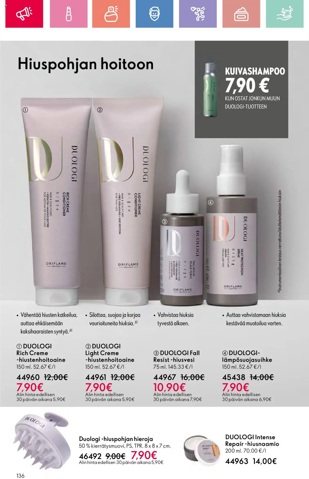  | Sivu: 136 | Tuotteet: Mango, Hiusnaamio, Hiustenhoitoaine, Kuivashampoo