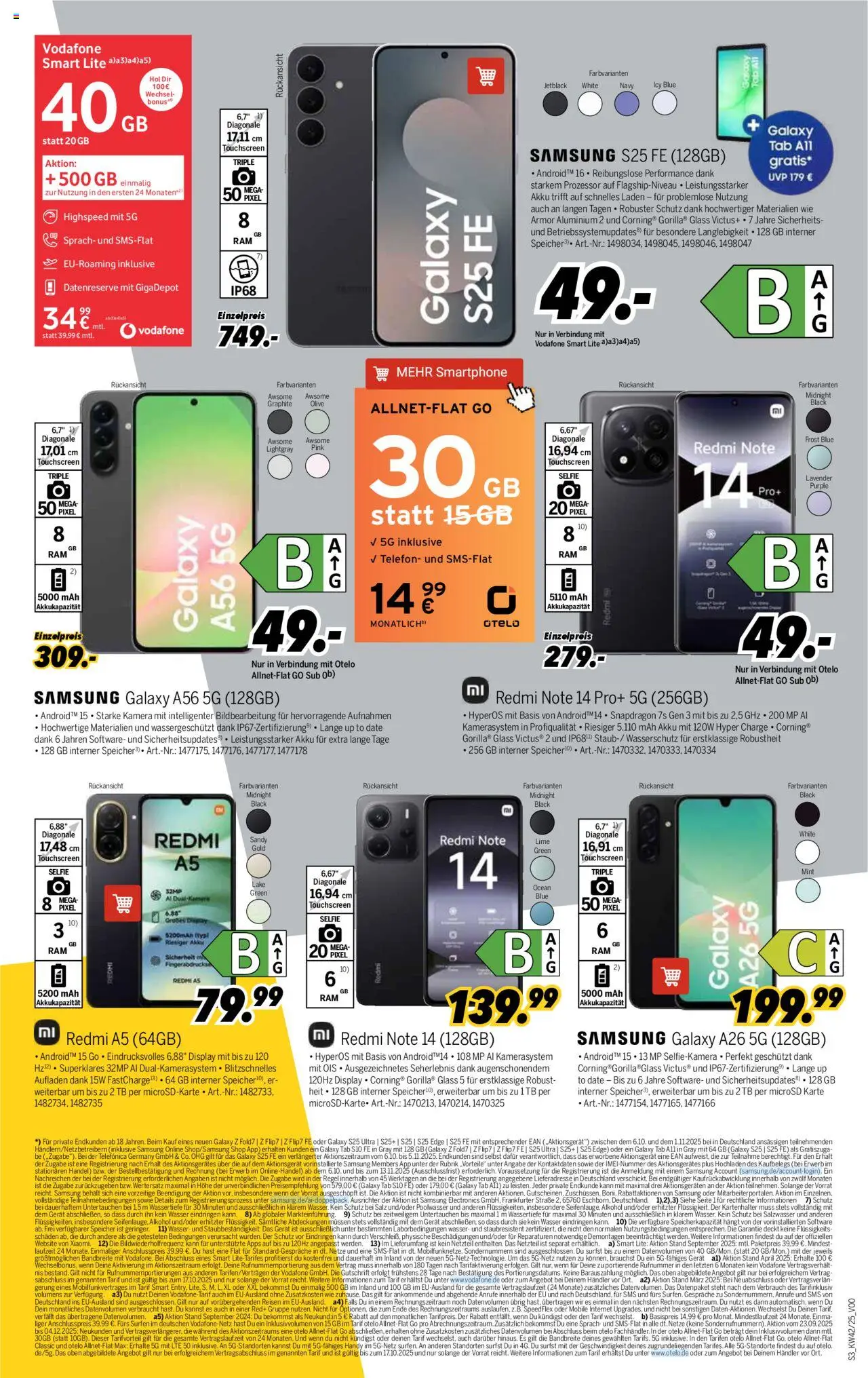 Medimax Prospekt 	 – gültig ab 11.10.2025 | Seite: 3 | Produkte: Samsung, Wasser, Netzteil, Smartphone