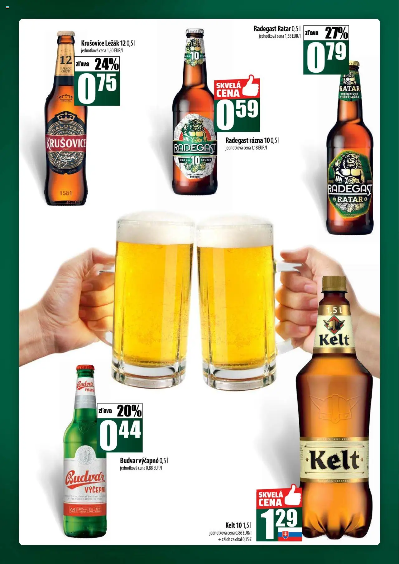 Nové COOP Jednota akcie – leták je platný od 04.09.2025 | Strana: 54 | Produkty: Kelt, Radegast, Krušovice, Budvar