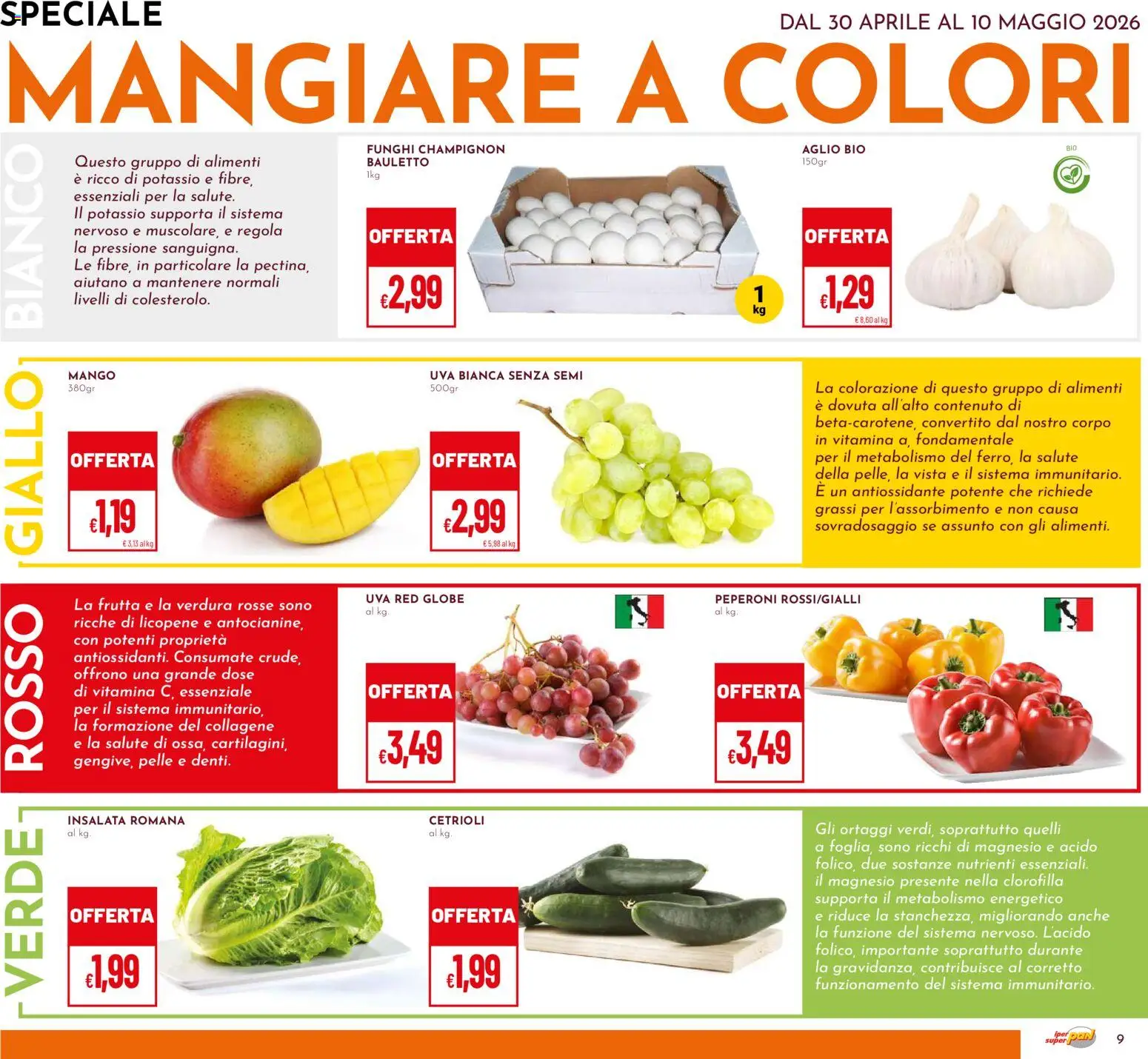 Volantino Pan del 30.04.2026 | Pagina: 9 | Prodotti: Cetrioli, Insalata, Ortaggi, Funghi