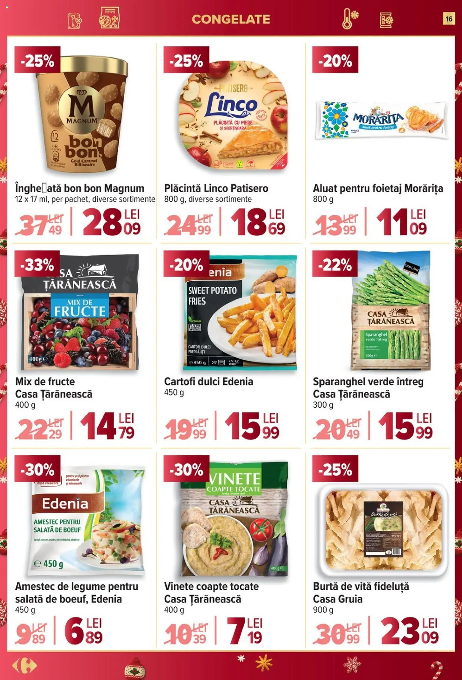 Noul catalog Carrefour – valabil de la 27.12.2025 | Pagină: 16 | Produse: Plăcintă, Mere, Cartofi, Fructe