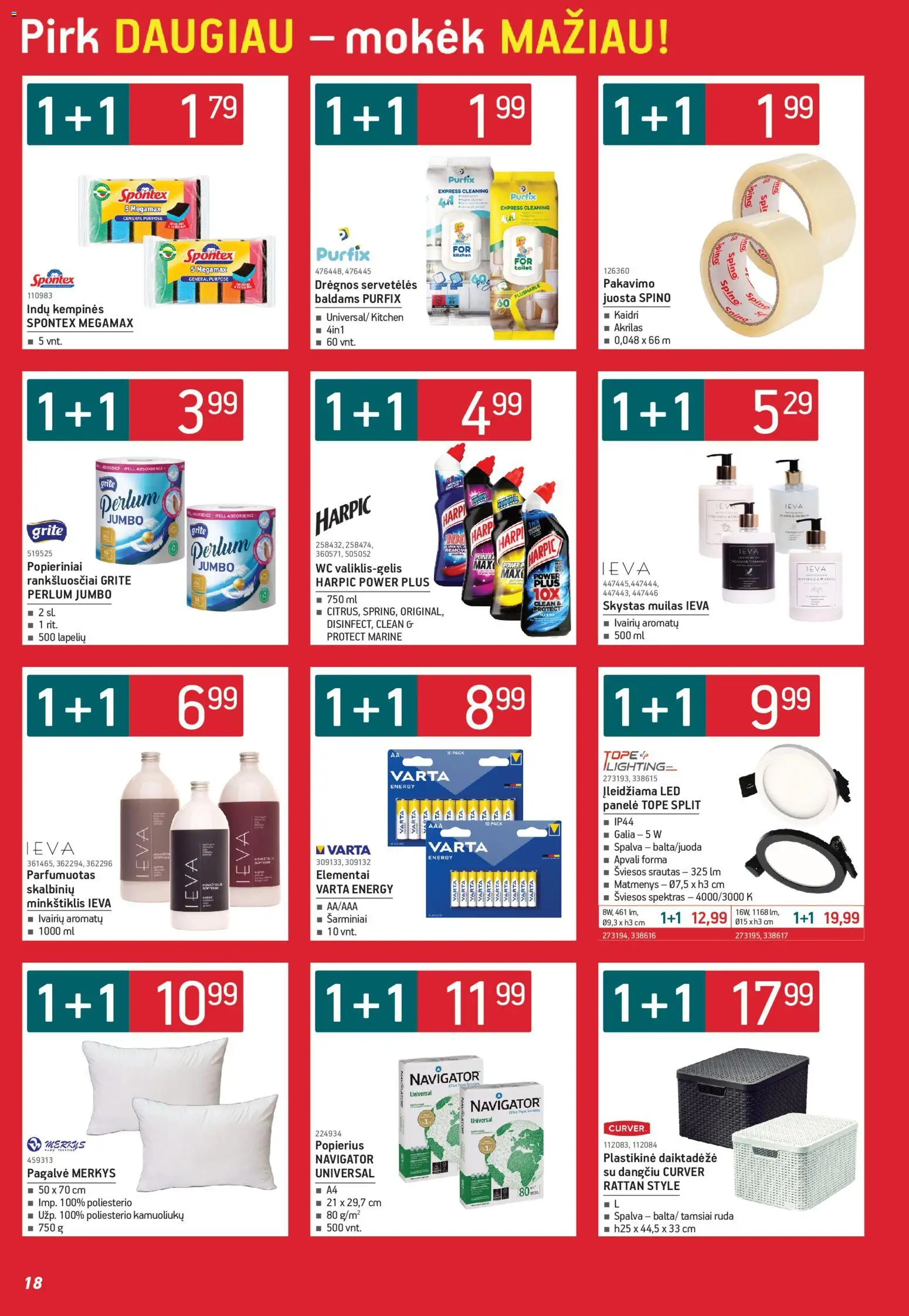 ERMITAŽAS akcijos nuo 02.02.2026 | Puslapis: 18 | Prekių: Skystas muilas, Pagalvė, Wc, Muilas