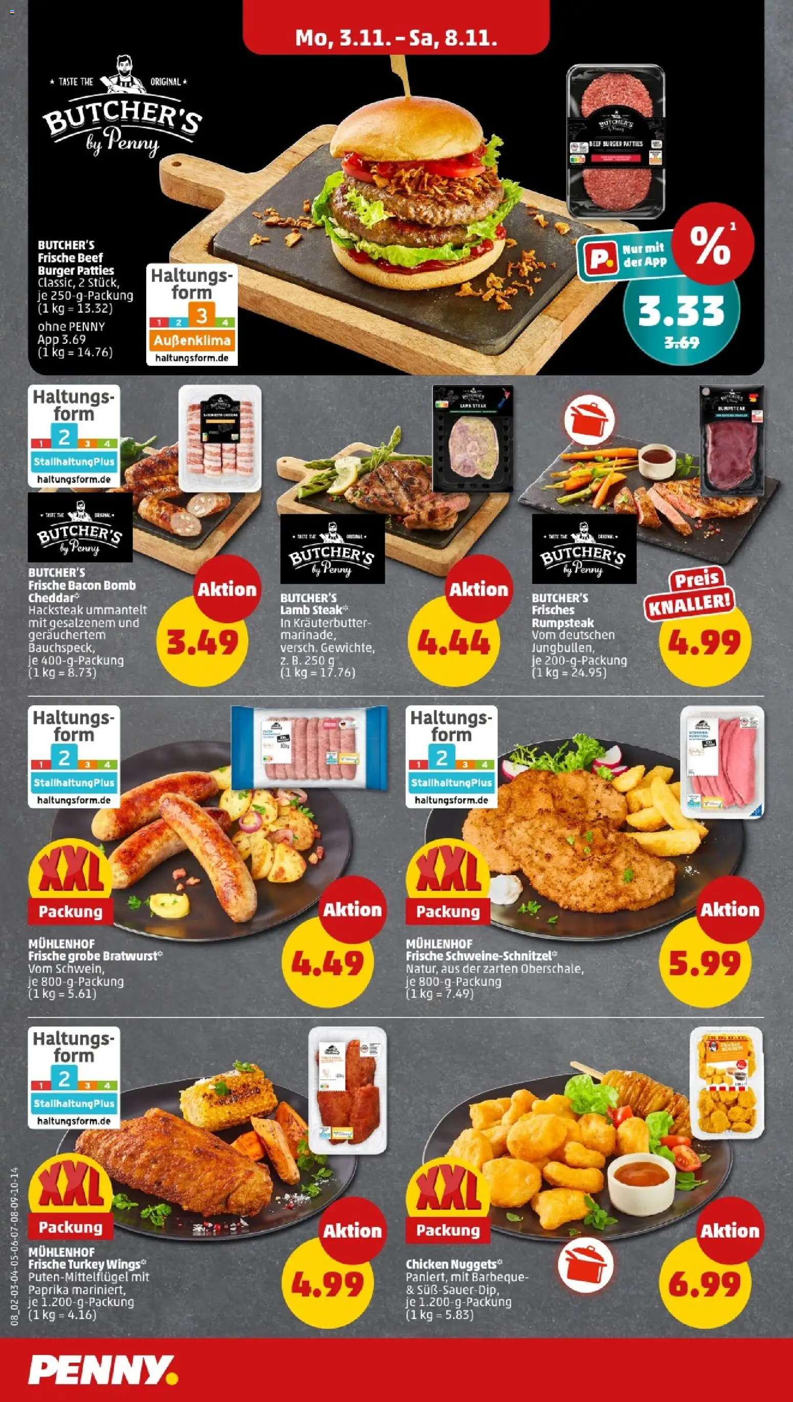 Penny - Baden-Württemberg – gültig ab 03.11.2025 | Seite: 10 | Produkte: Rumpsteak, Burger, Kräuterbutter, Paprika