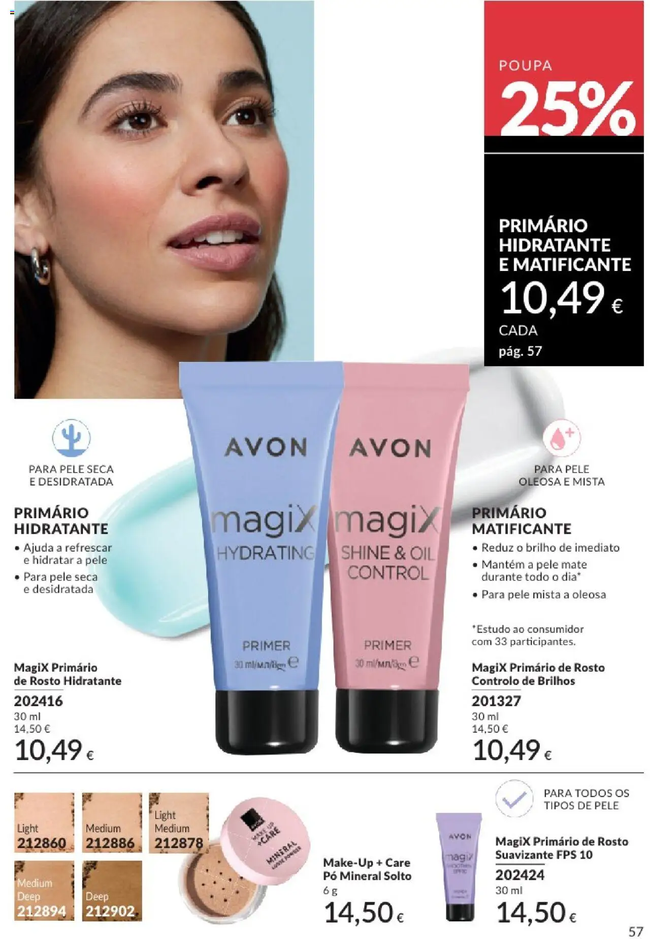 Catálogo Avon Campanha 8 │ válido de 01.08.2025 | Página: 57 | Produtos: Pó, Primer