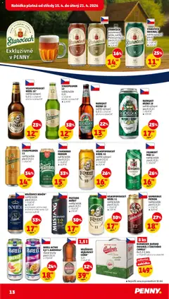 Náhled letáku Penny Market leták od 15.04.2026 | Strana: 13 | Produkty: Starobrno, Budvar, Staropramen, Kozel