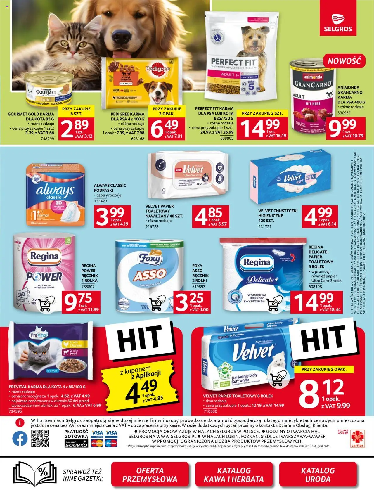 Selgros cash&carry Gazetka od 09.10.2025 | Strona: 28 | Produkty: Rolki, Podpaski, Pedigree, Kawa