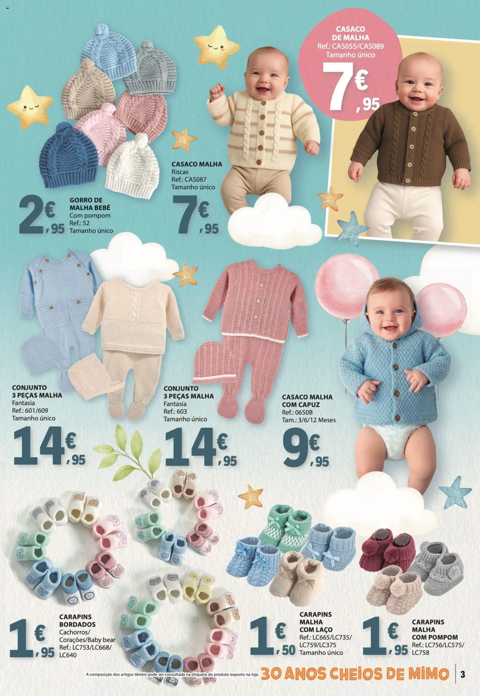 E.Leclerc Especial Bebé │ válido de 13.01.2026 | Página: 3 | Produtos: Casaco, Capuz, Gorro