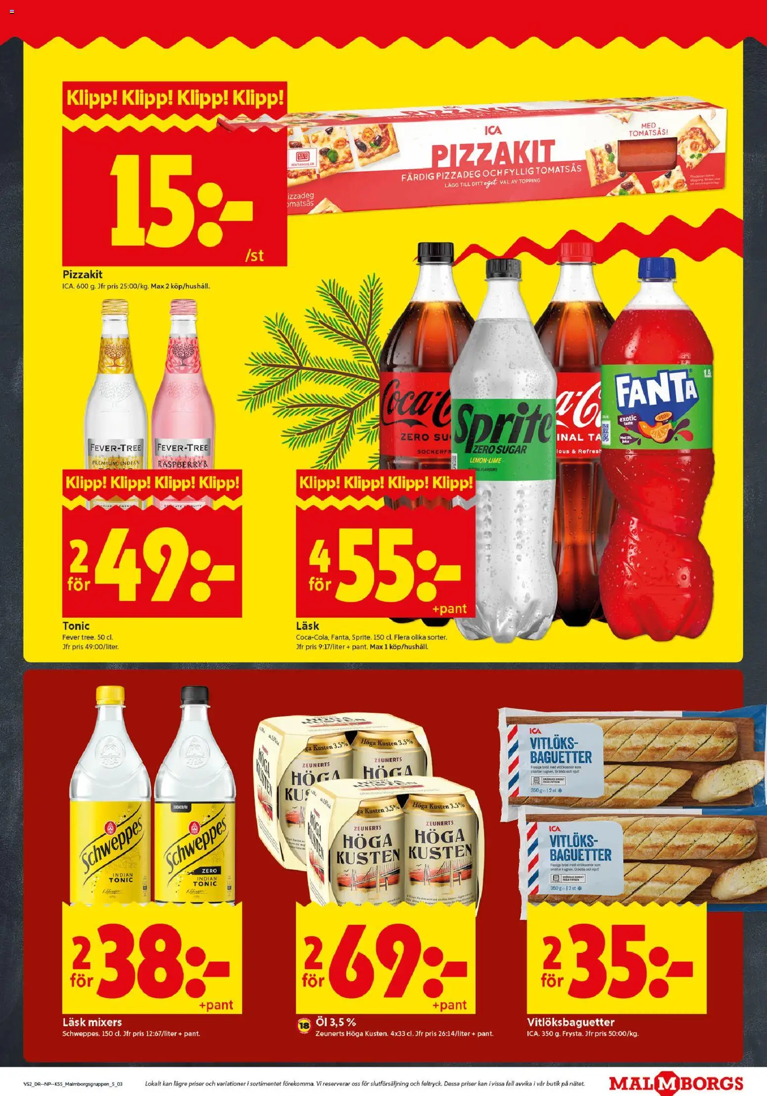 ICA Kvantum reklamblad aktuell från 22.12.2025 | Sida: 3 | Produkter: Sprite, Öl, Pizzakit, Tomatsås