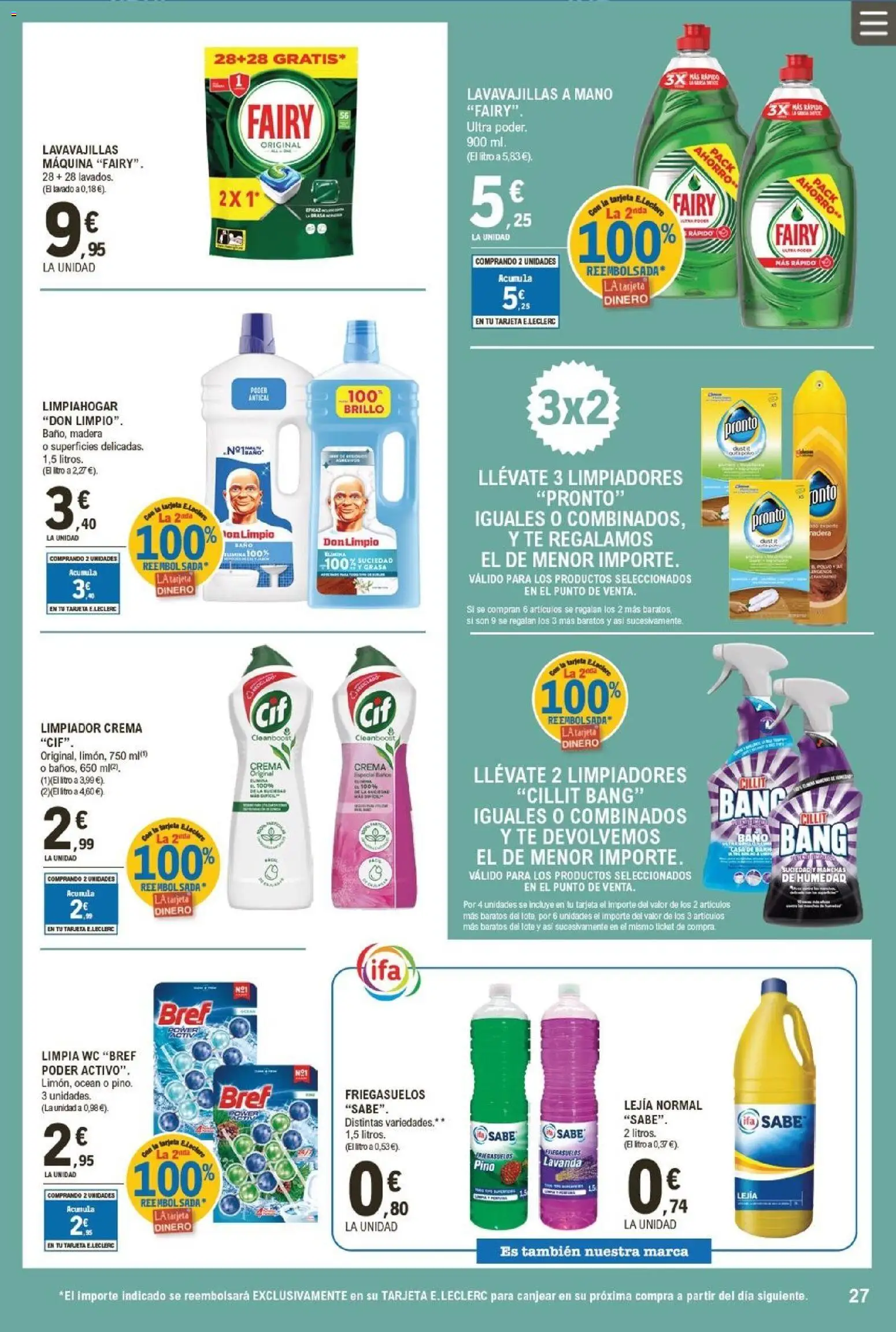 E.Leclerc folleto │ válido desde el 19.11.2025 | Página: 27 | Productos: Crema, Té, Lavavajillas