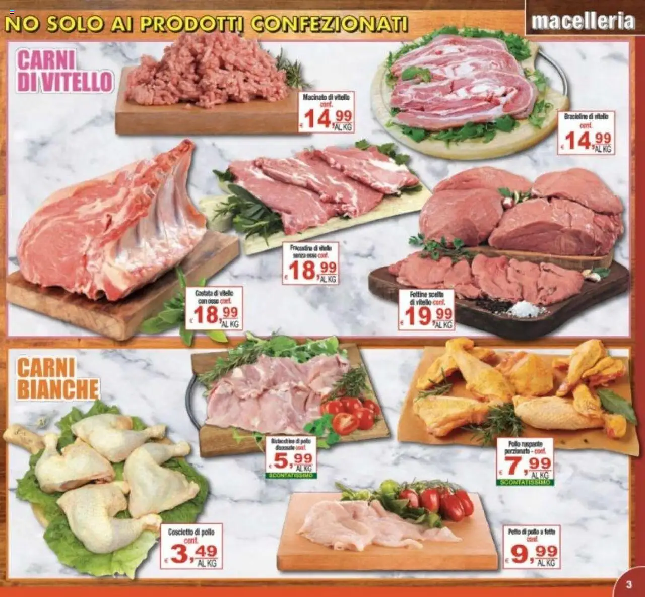 Volantino CTS del 06.08.2025 | Pagina: 3 | Prodotti: Petto di Pollo, Pollo, Vitello, Macinato