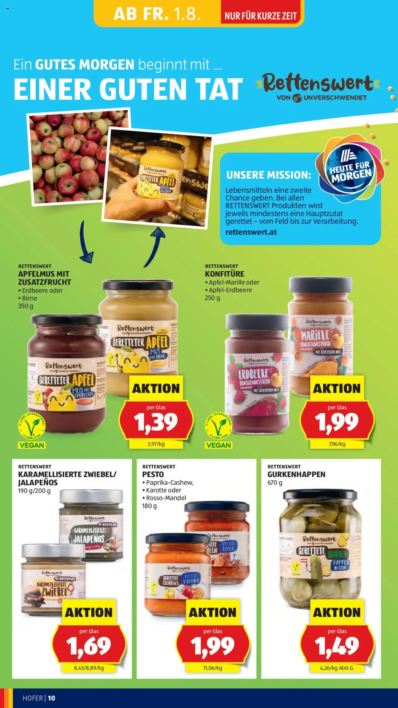 Hofer Flugblatt gültig ab 01.08.2025 | Seite: 12 | Produkte: Karotte, Gurken, Birne, Äpfel