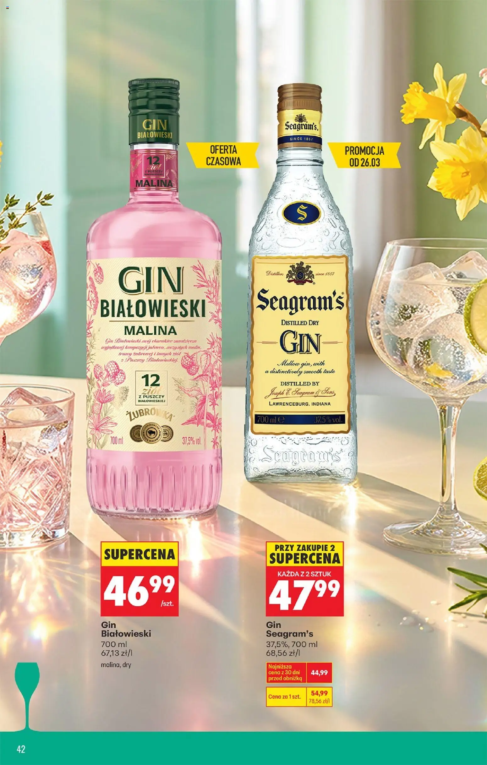 Biedronka Polsko leták - Czas na toast od 23.03.2026 | Strana: 44 | Produkty: Gin, Zubrowka, Dry gin
