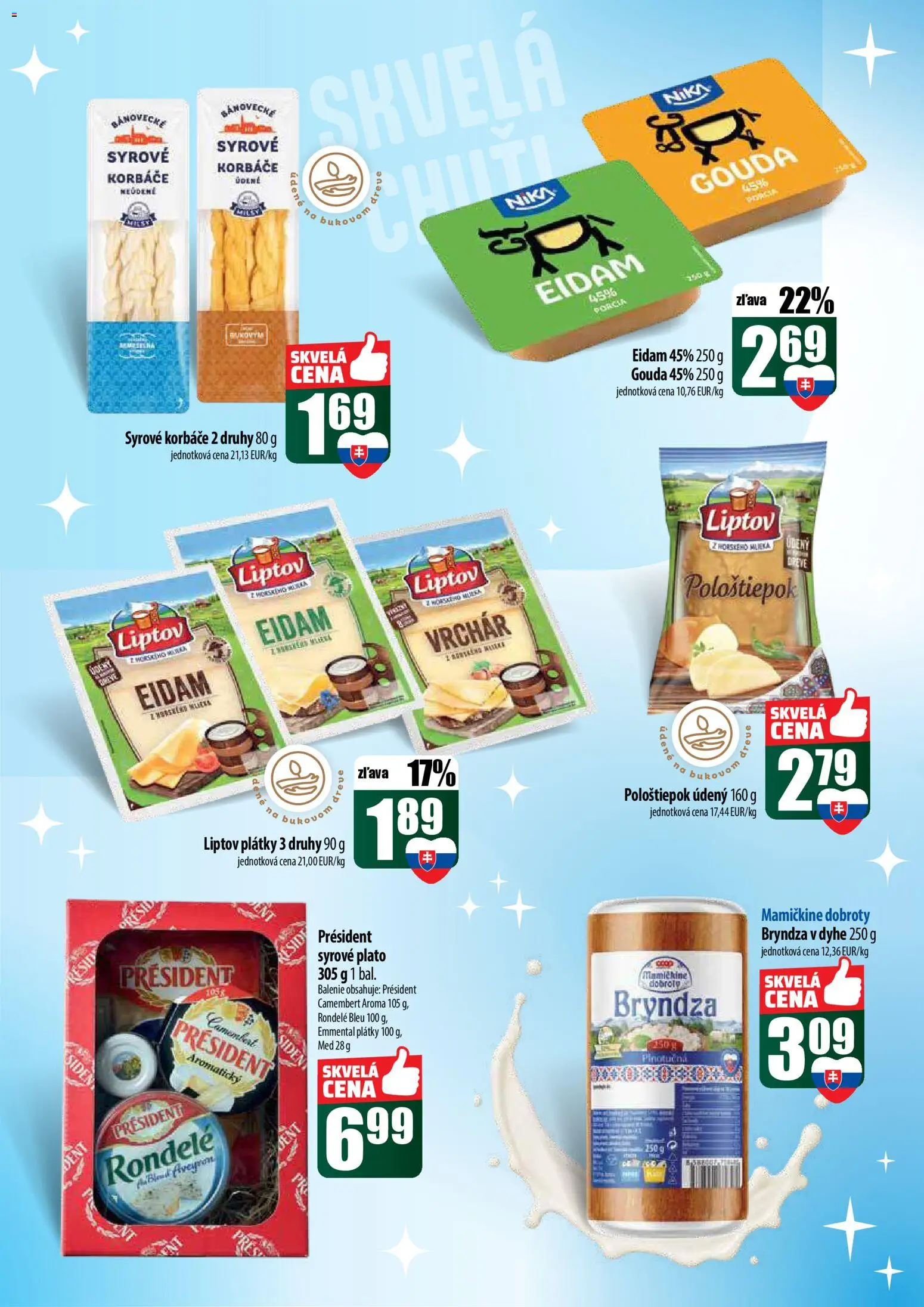 Nové COOP Jednota akcie – leták je platný od 18.12.2025 | Strana: 20 | Produkty: Gouda, Eidam, Bryndza, Med
