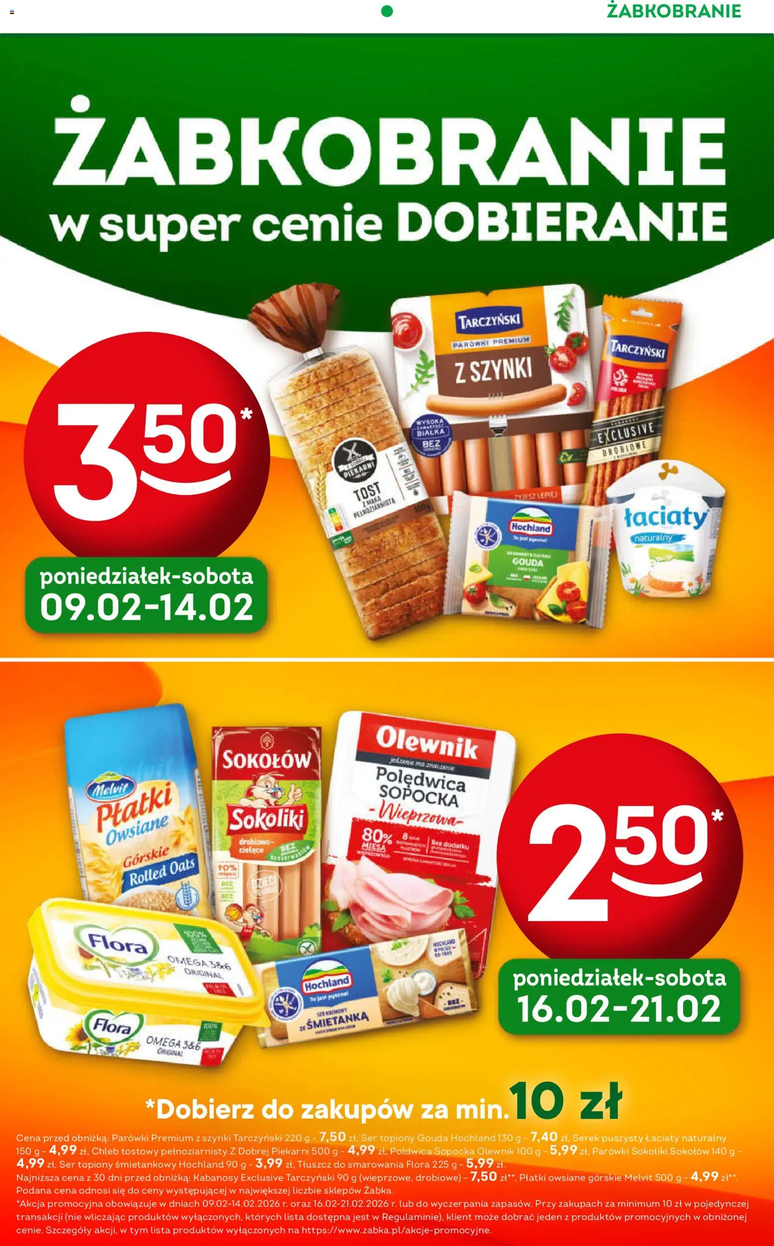 Żabka Gazetka - Codzienne produkty od 11.02.2026 | Strona: 2 | Produkty: Ser topiony, Serek, Parówki, Ser