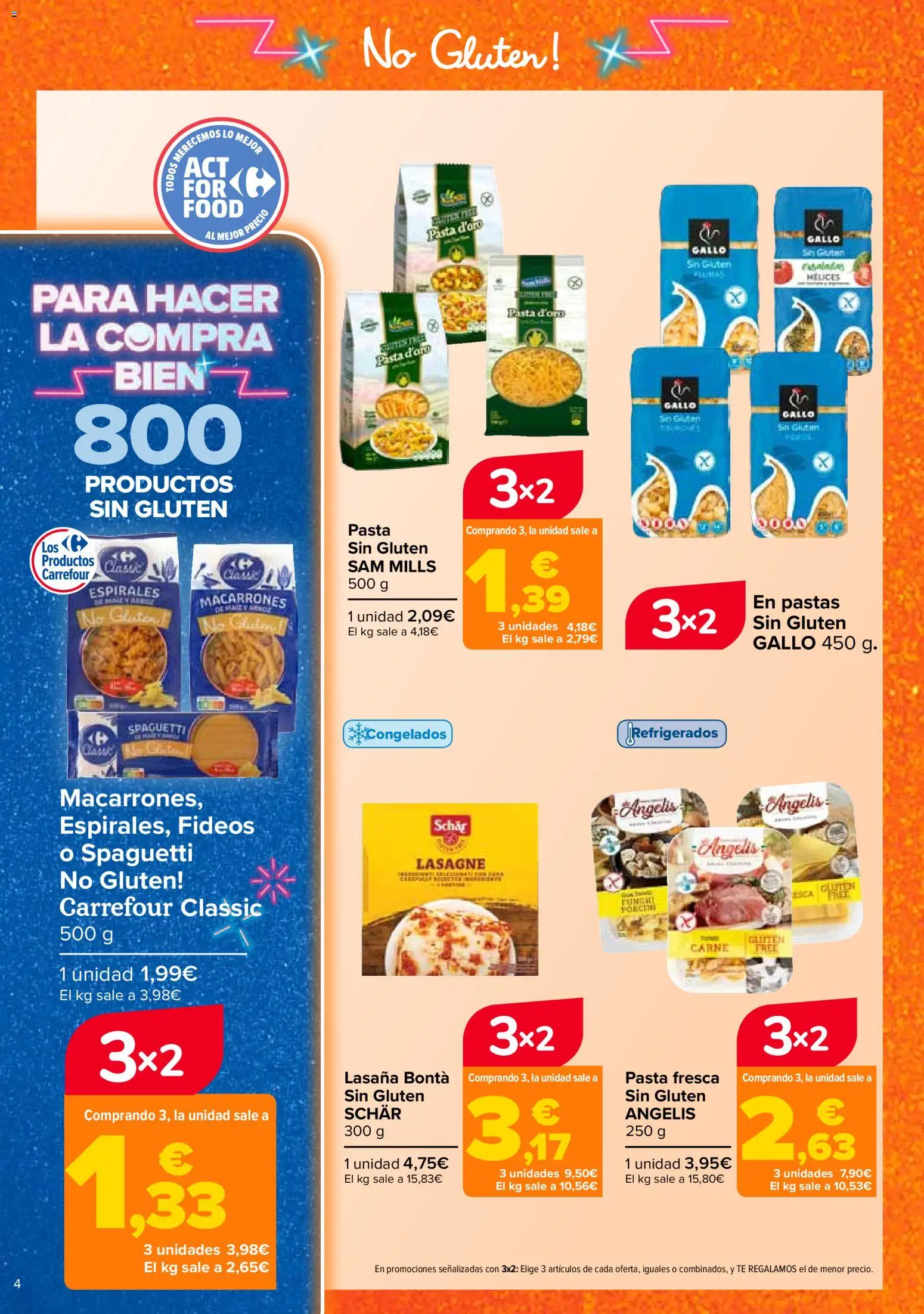Carrefour Sin Gluten │ válido desde el 07.04.2026 | Página: 4 | Productos: Fideos, Pasta, Té, Lasaña