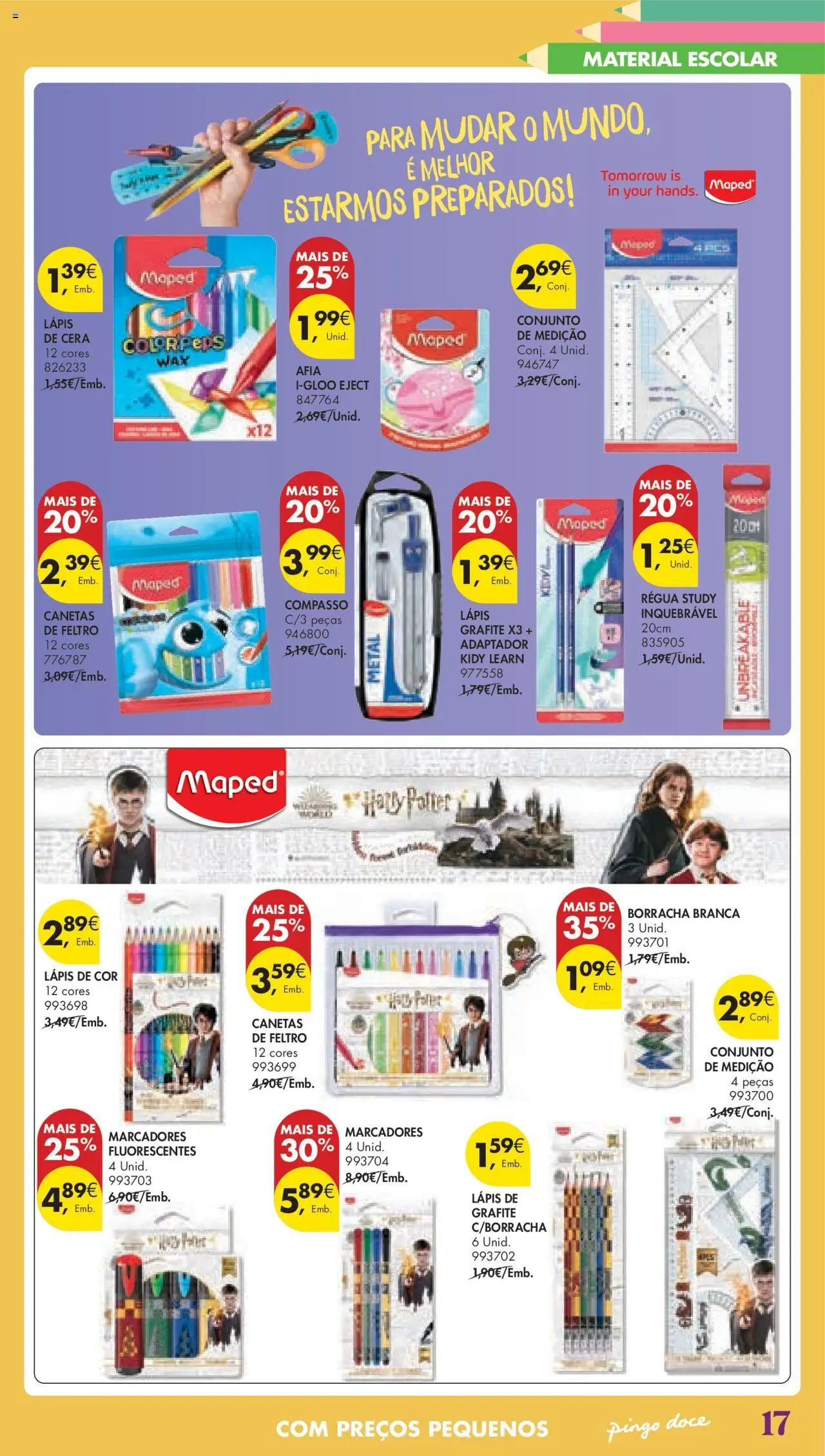 Pingo Doce Regresso às Aulas Hipers │ válido de 05.08.2025 | Página: 17 | Produtos: Adaptador, Cera