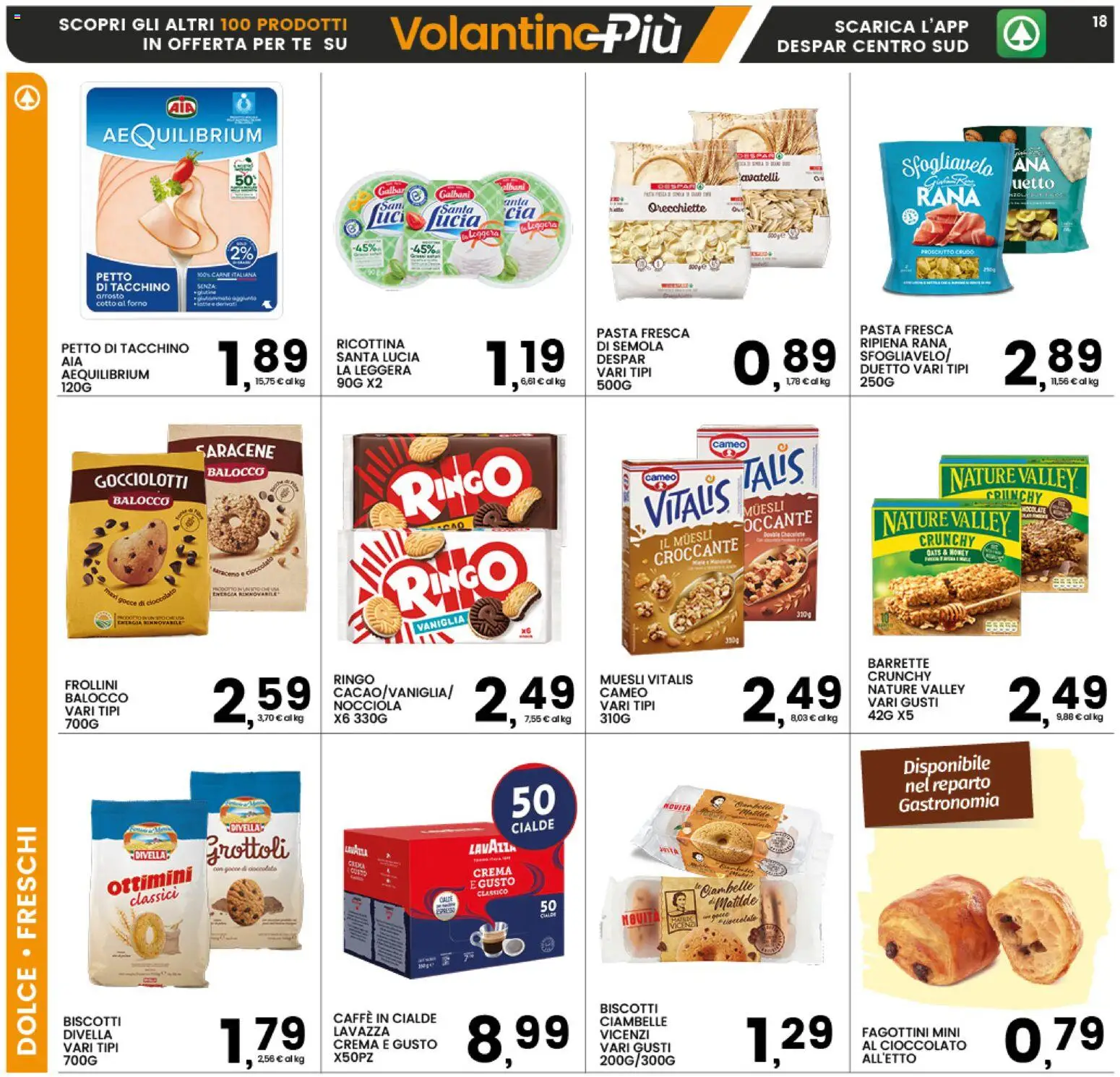 Volantino Interspar del 20.04.2026 | Pagina: 18 | Prodotti: Tacchino, Pasta, Lavazza, Frollini