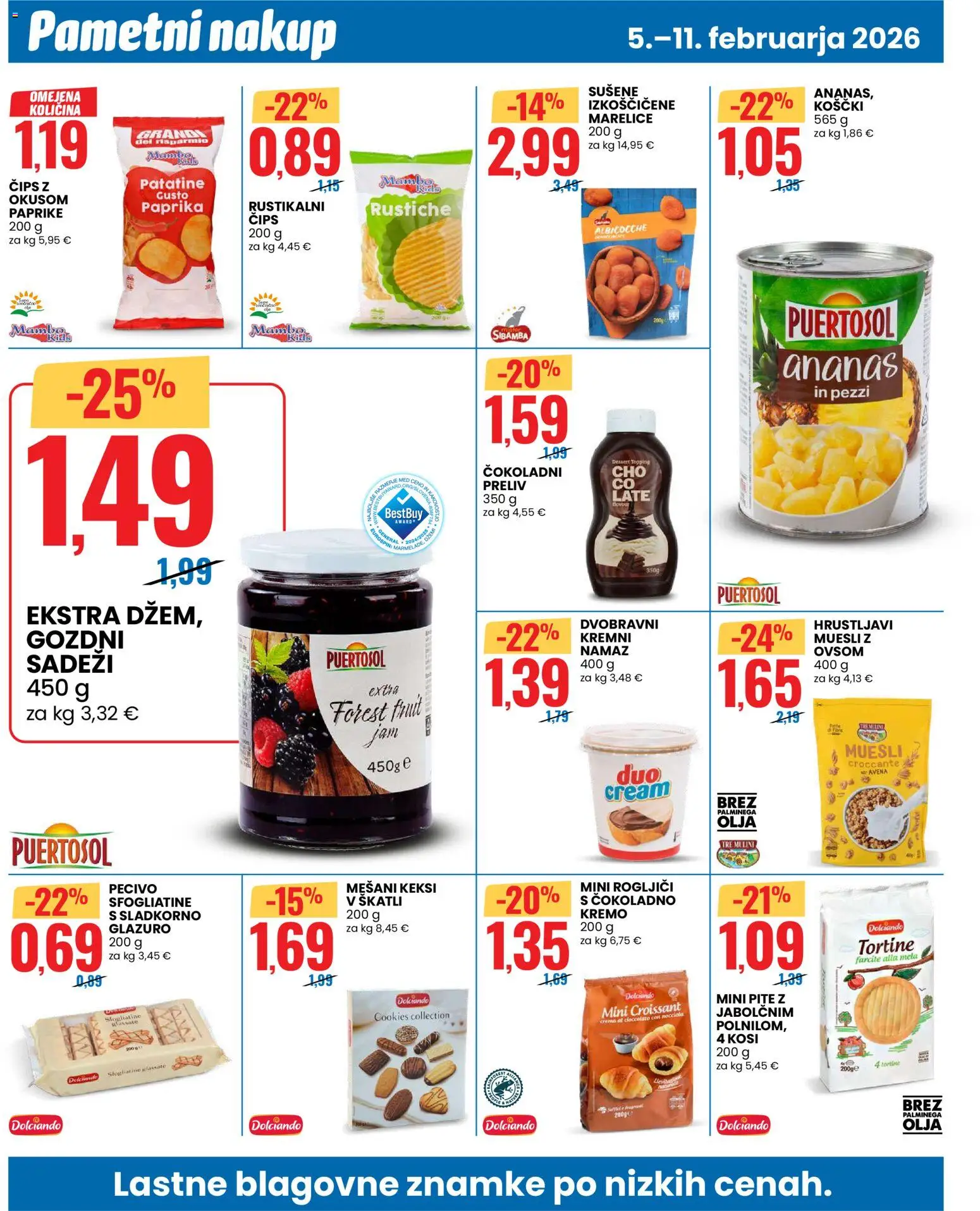 Novi Eurospin katalog ponudbe – veljaven od 05.02.2026 | Stran: 6 | Izdelki: Marelice, Muesli, Ananas, Cips