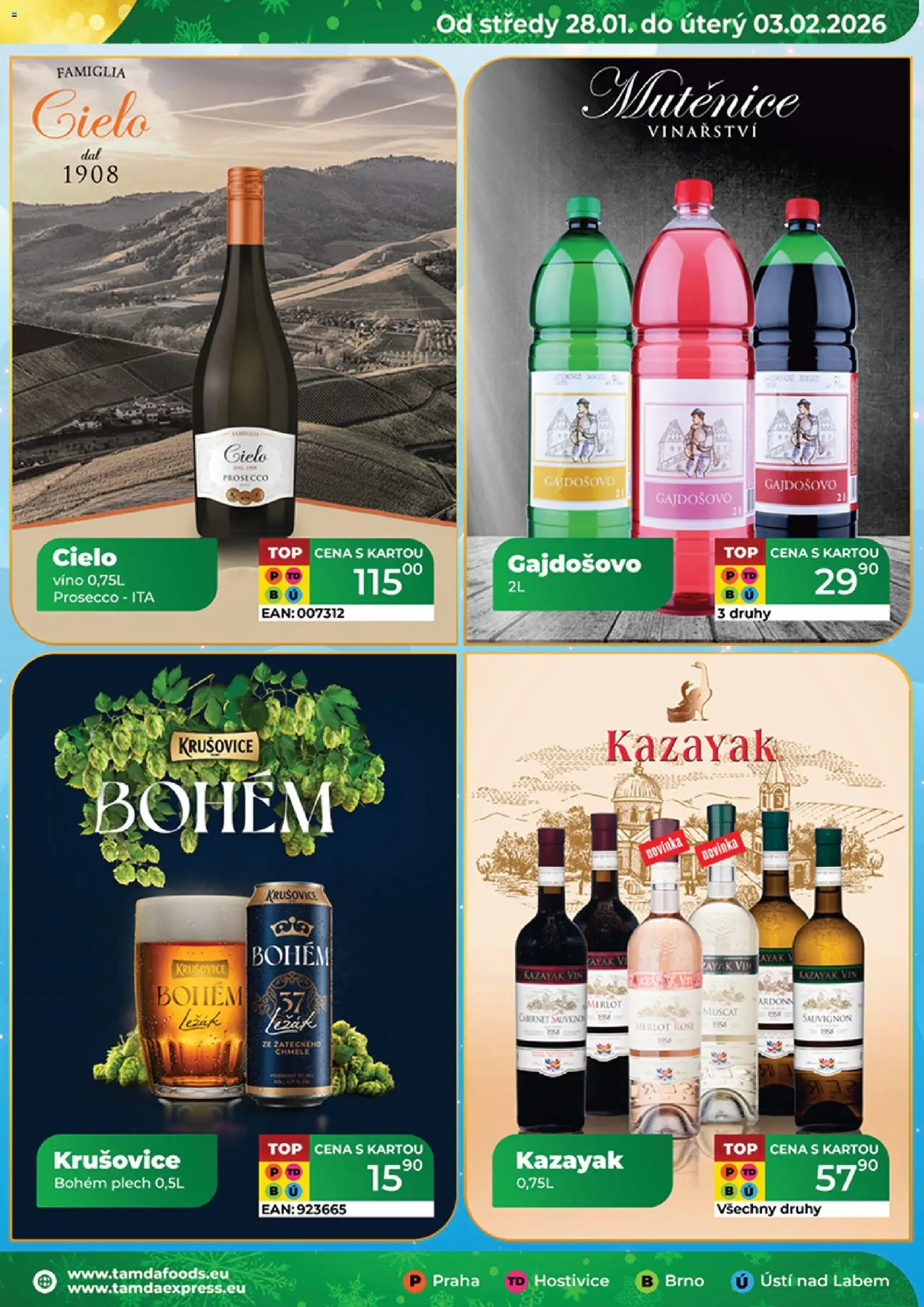 Tamda Foods leták od 28.01.2026 | Strana: 17 | Produkty: Prosecco, Krušovice Bohém, Plech, Krušovice