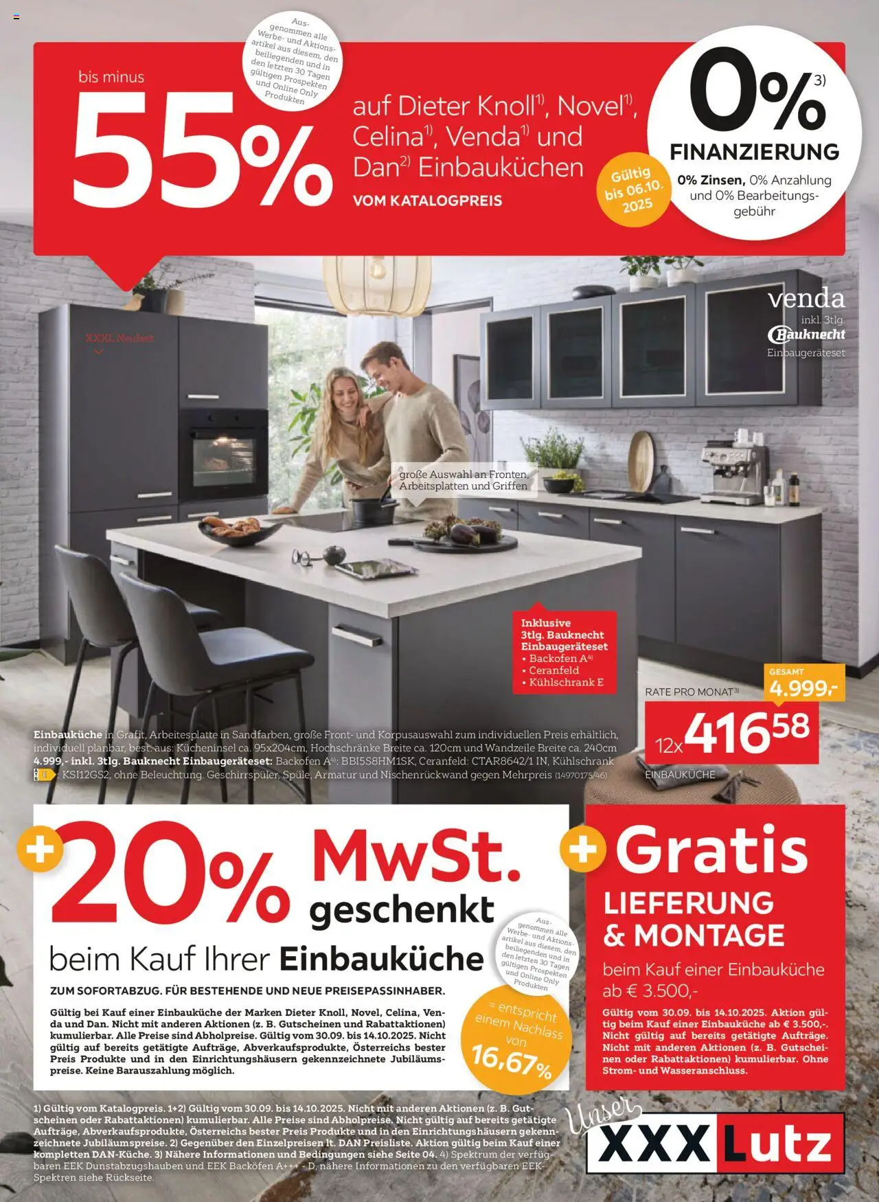 XXXLutz Einbauküche  gültig ab 30.09.2025 | Seite: 1 | Produkte: Kühlschrank