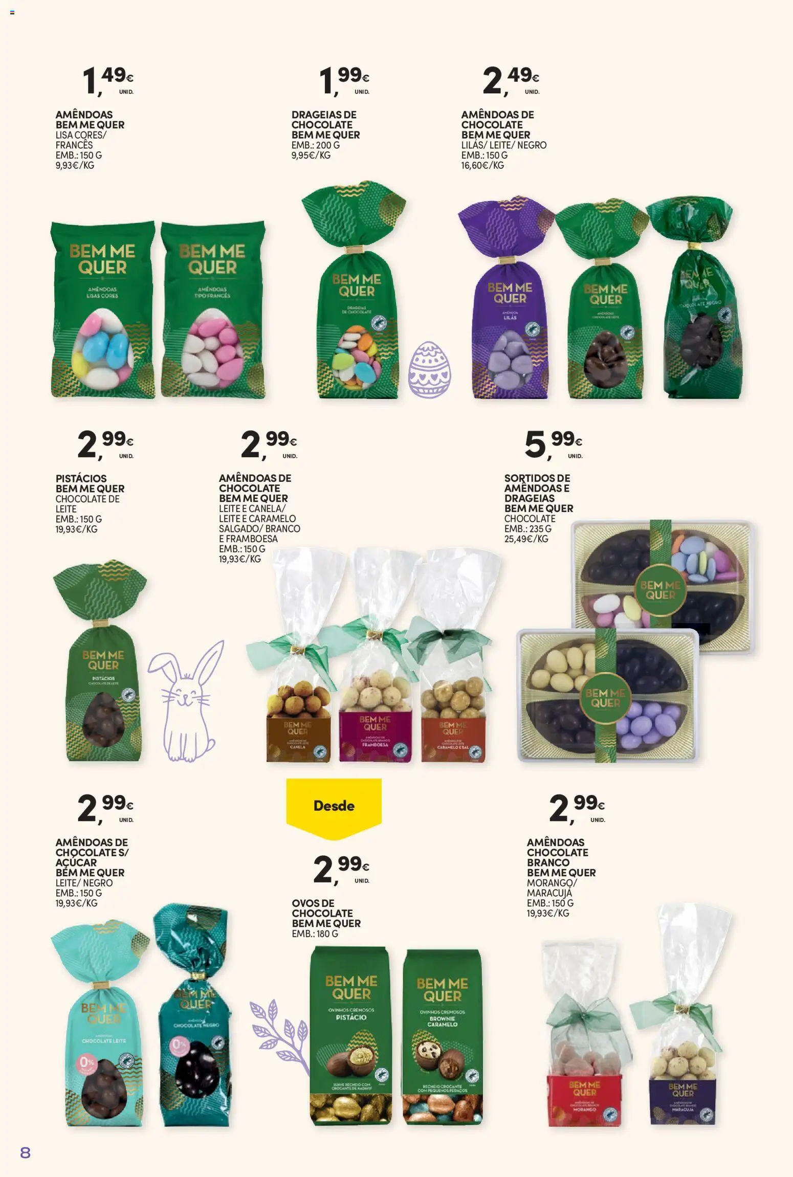 Continente - Nesta Páscoa, alimente a tradição │ válido de 17.03.2026 | Página: 8 | Produtos: Leite, Ovos, Chocolate, Açúcar