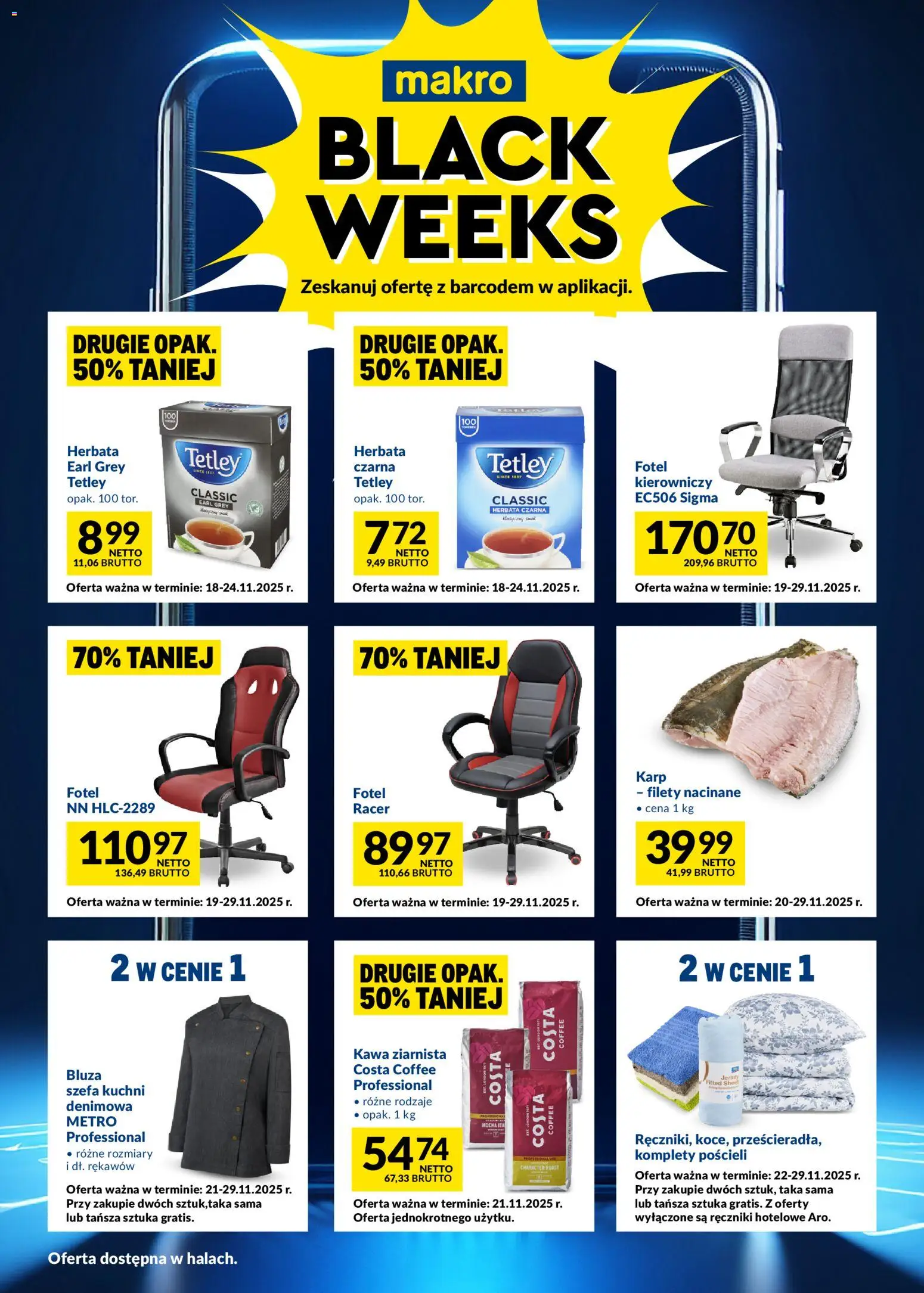Makro Black Friday od 16.11.2025 | Strona: 2 | Produkty: Karp, Fotel, Kawa, Herbata