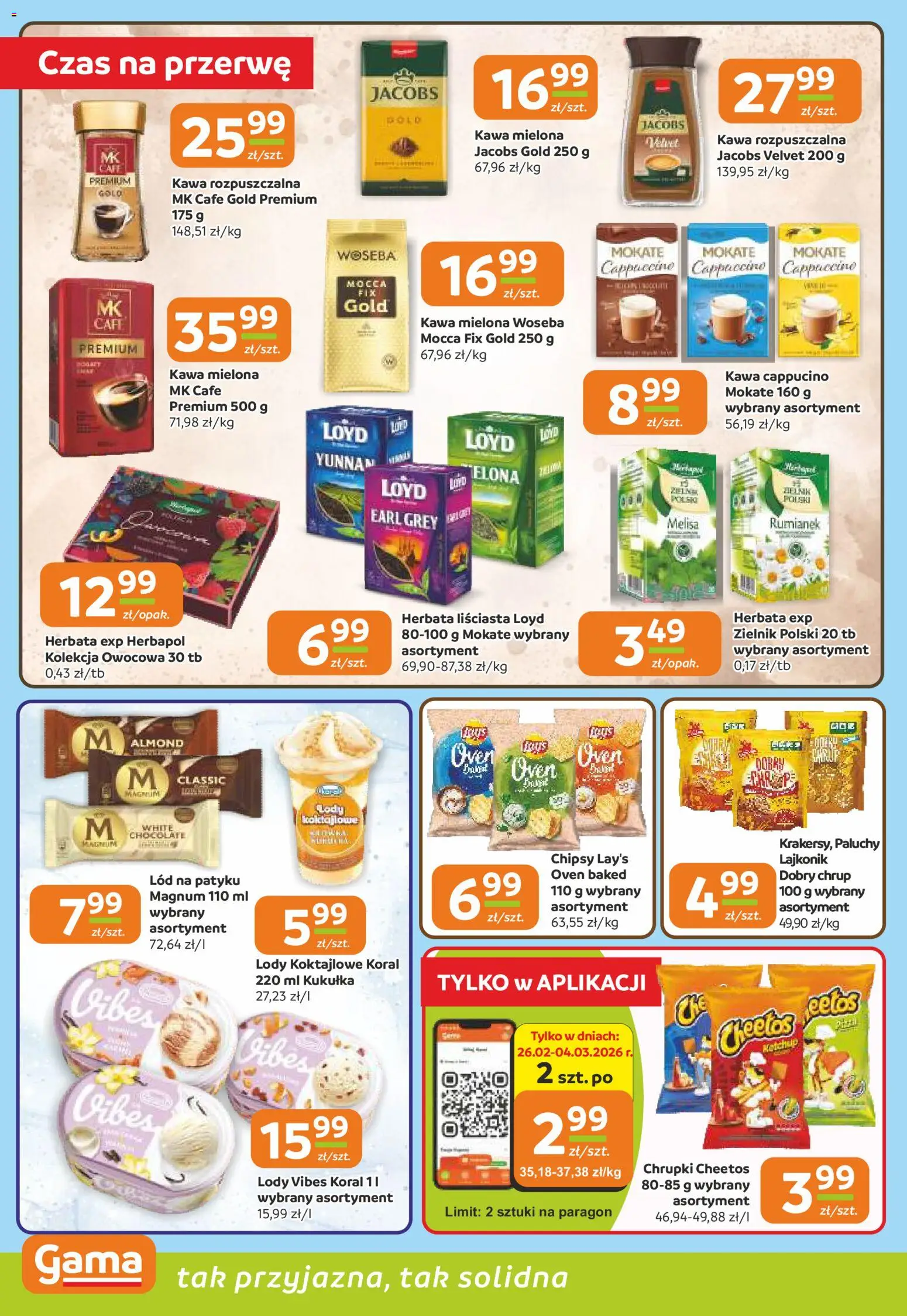 Gama Gazetka od 26.02.2026 | Strona: 6 | Produkty: Chrupki, Kawa rozpuszczalna, Kawa, Melisa