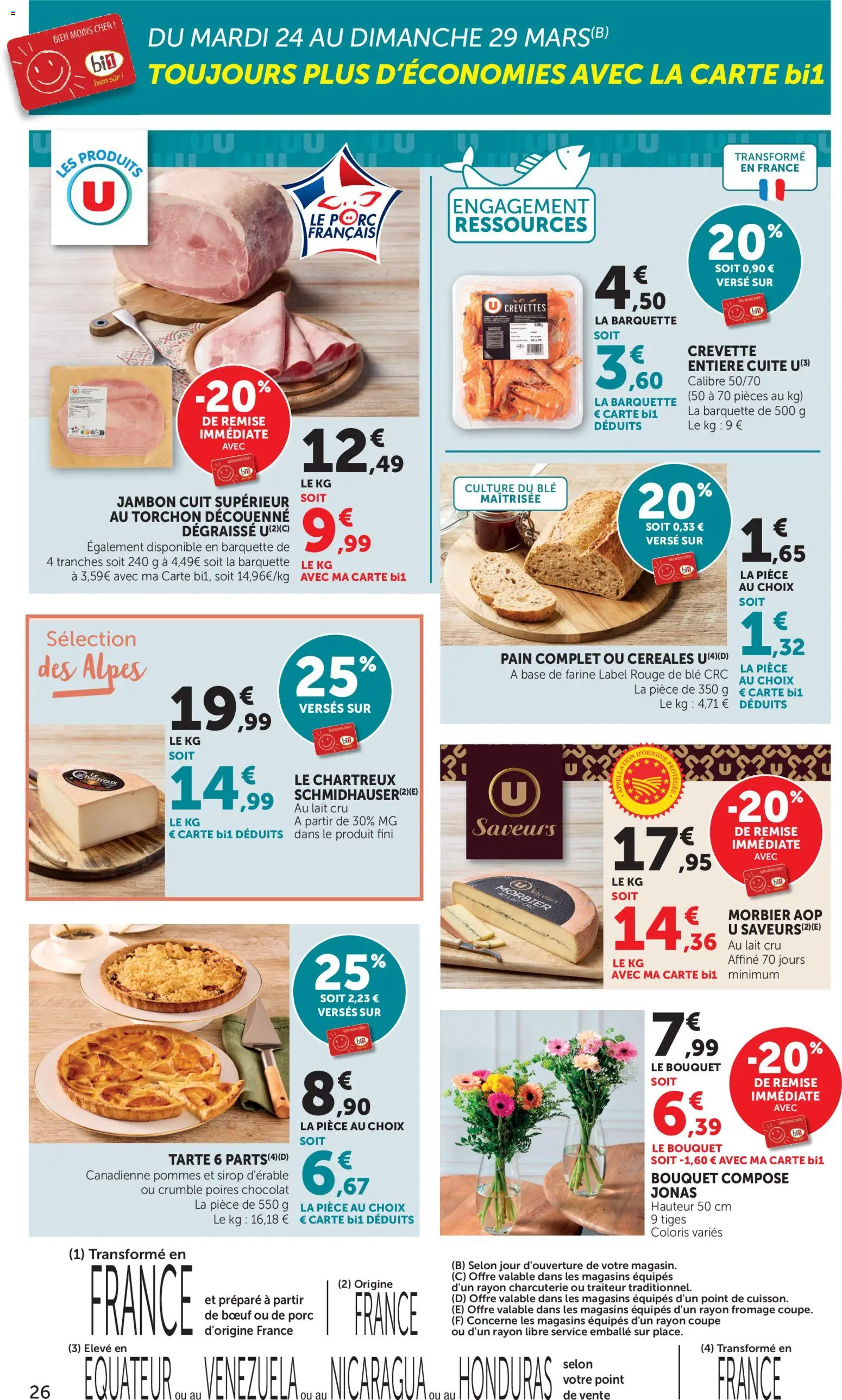 {H1} | Page: 26 | Produits: Lait, Pain, Jambon, Céréales