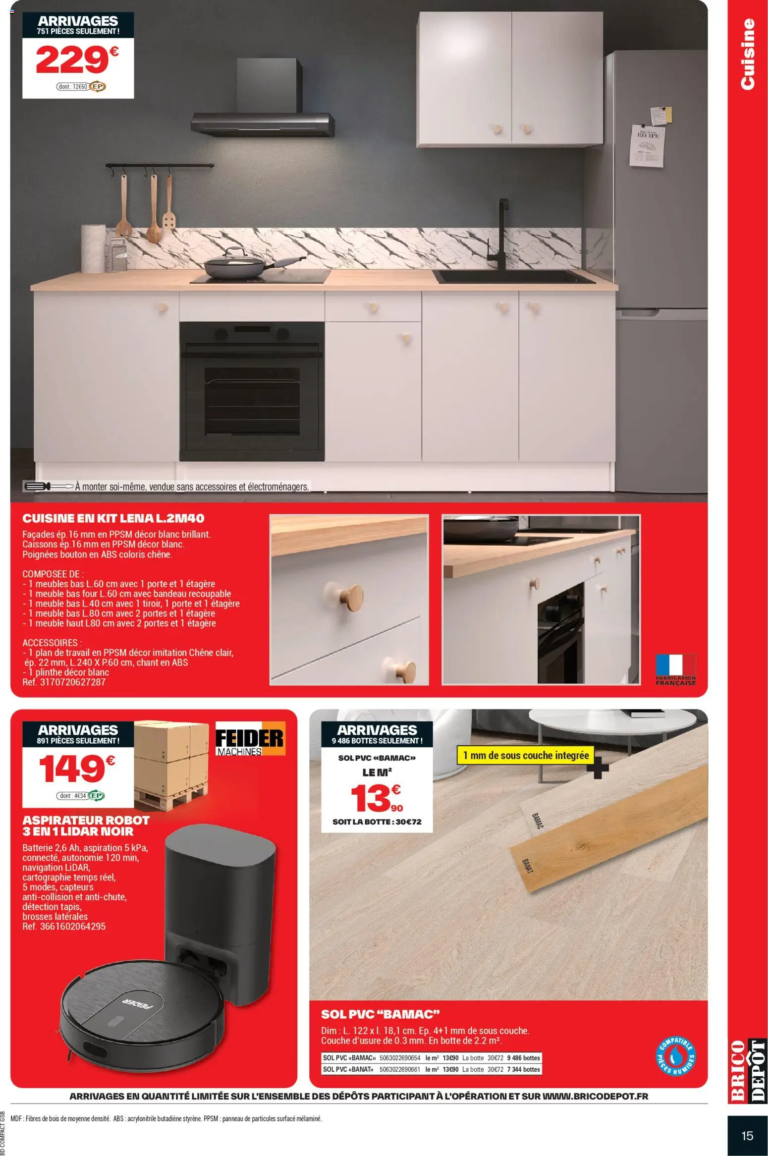 {H1} | Page: 15 | Produits: Four, Navigation, Étagère, Aspirateur robot