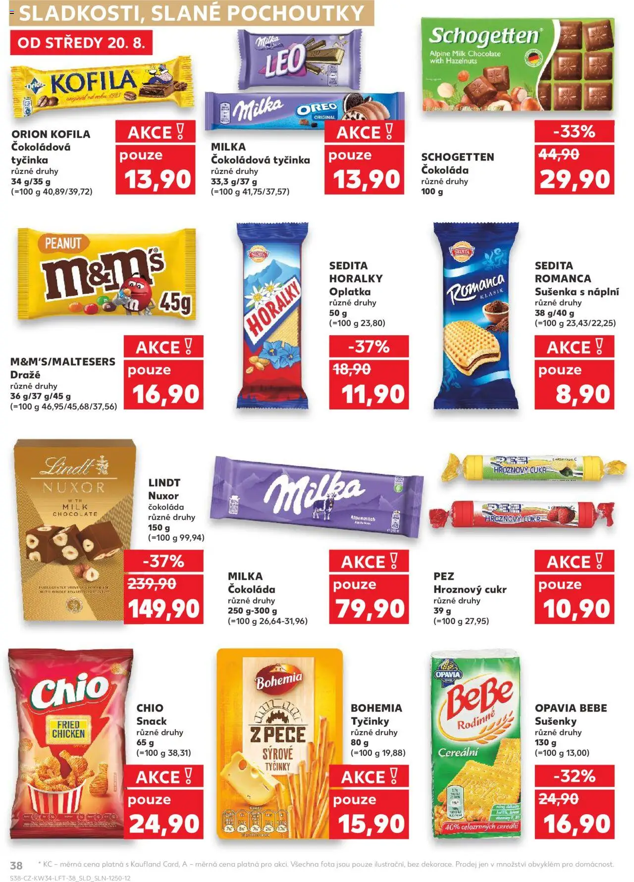 Kaufland leták - Brno od 20.08.2025 | Strana: 38 | Produkty: Čokoláda, Kofila, Bebe sušenky, Sušenky