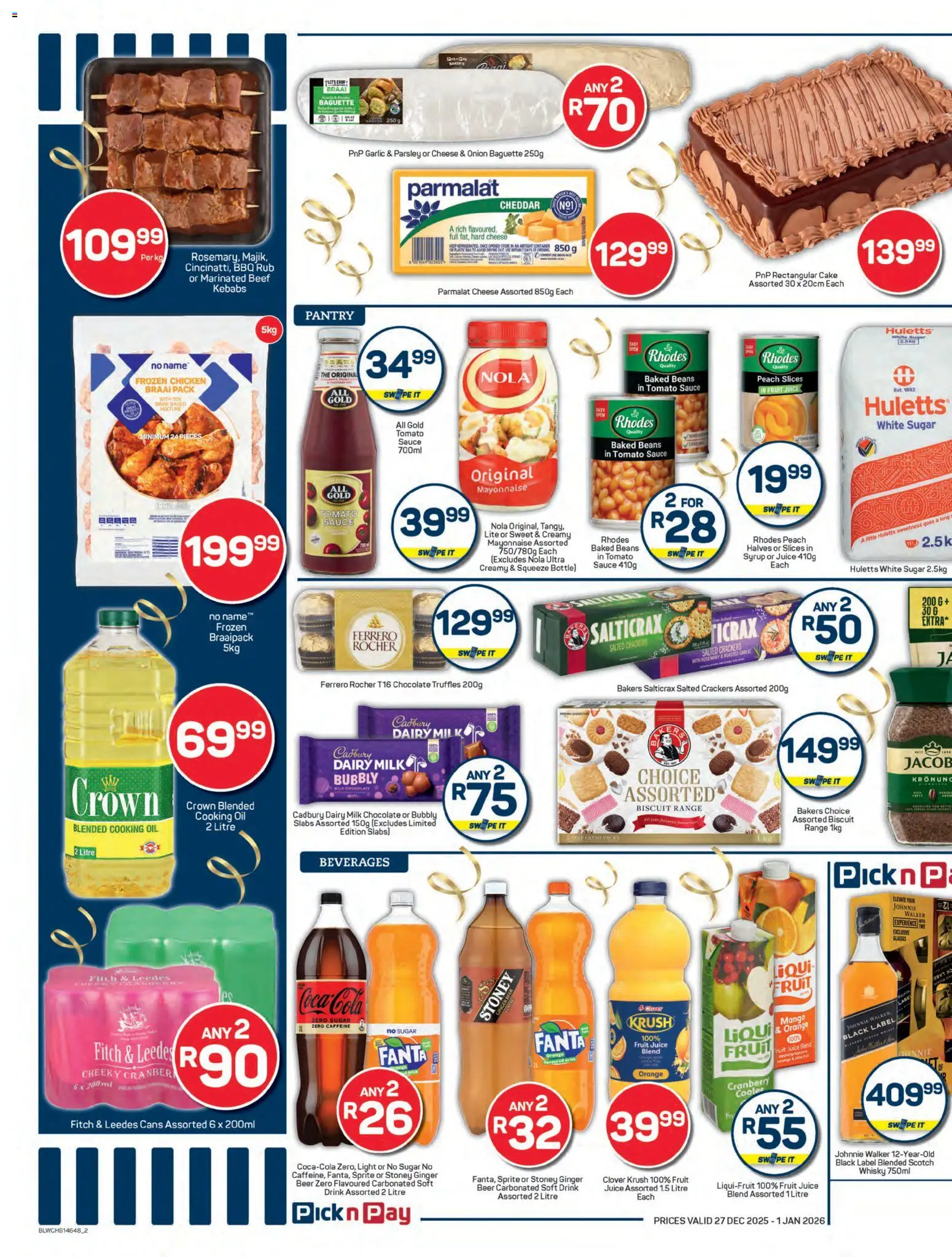 New Pick n Pay catalogue – valid from 27.12.2025 | Page: 2 | Products: Fanta, Tomato sauce, Sauce, Peach