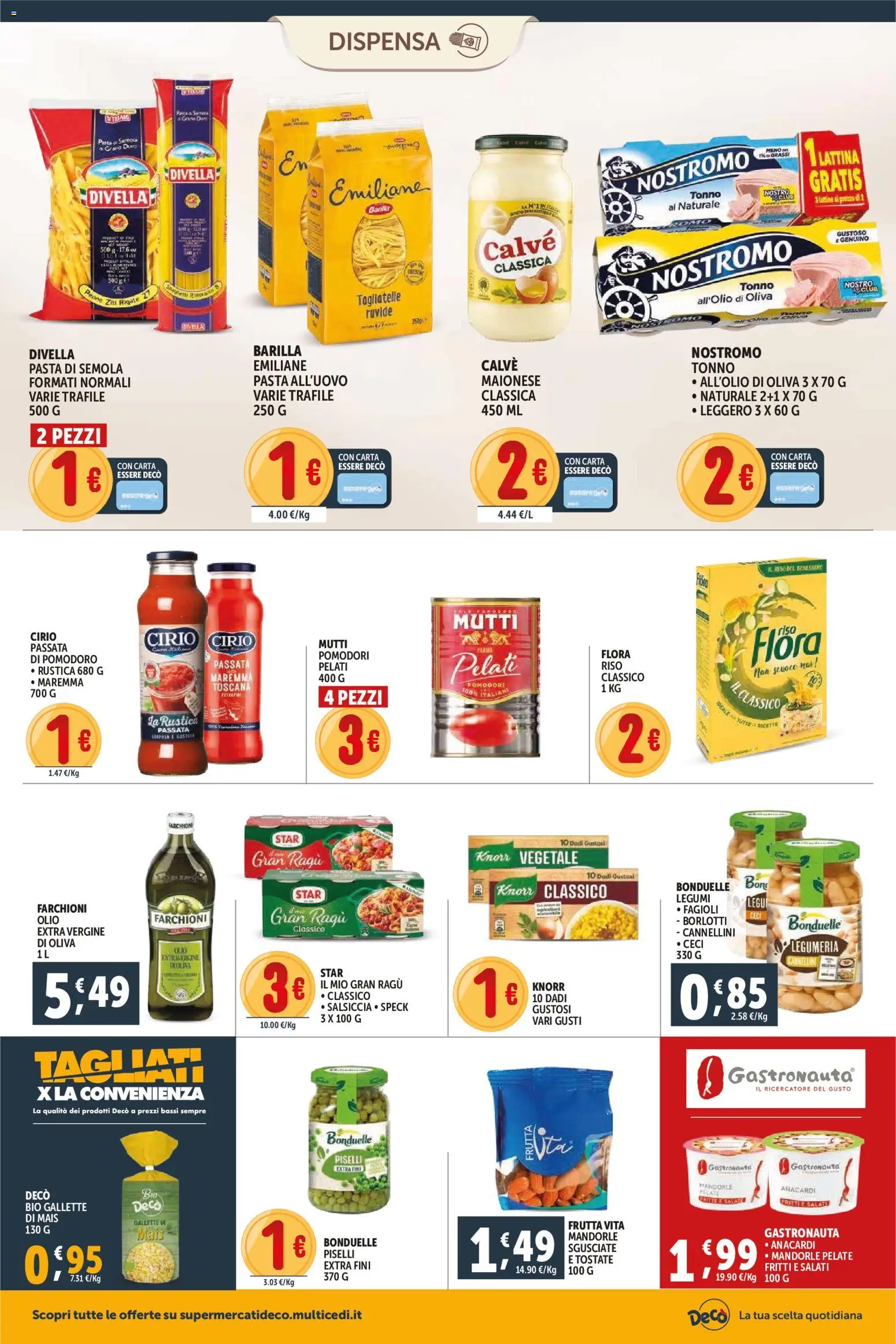 Volantino Decò del 11.02.2026 | Pagina: 8 | Prodotti: Maionese, Pomodori, Tonno, Penne