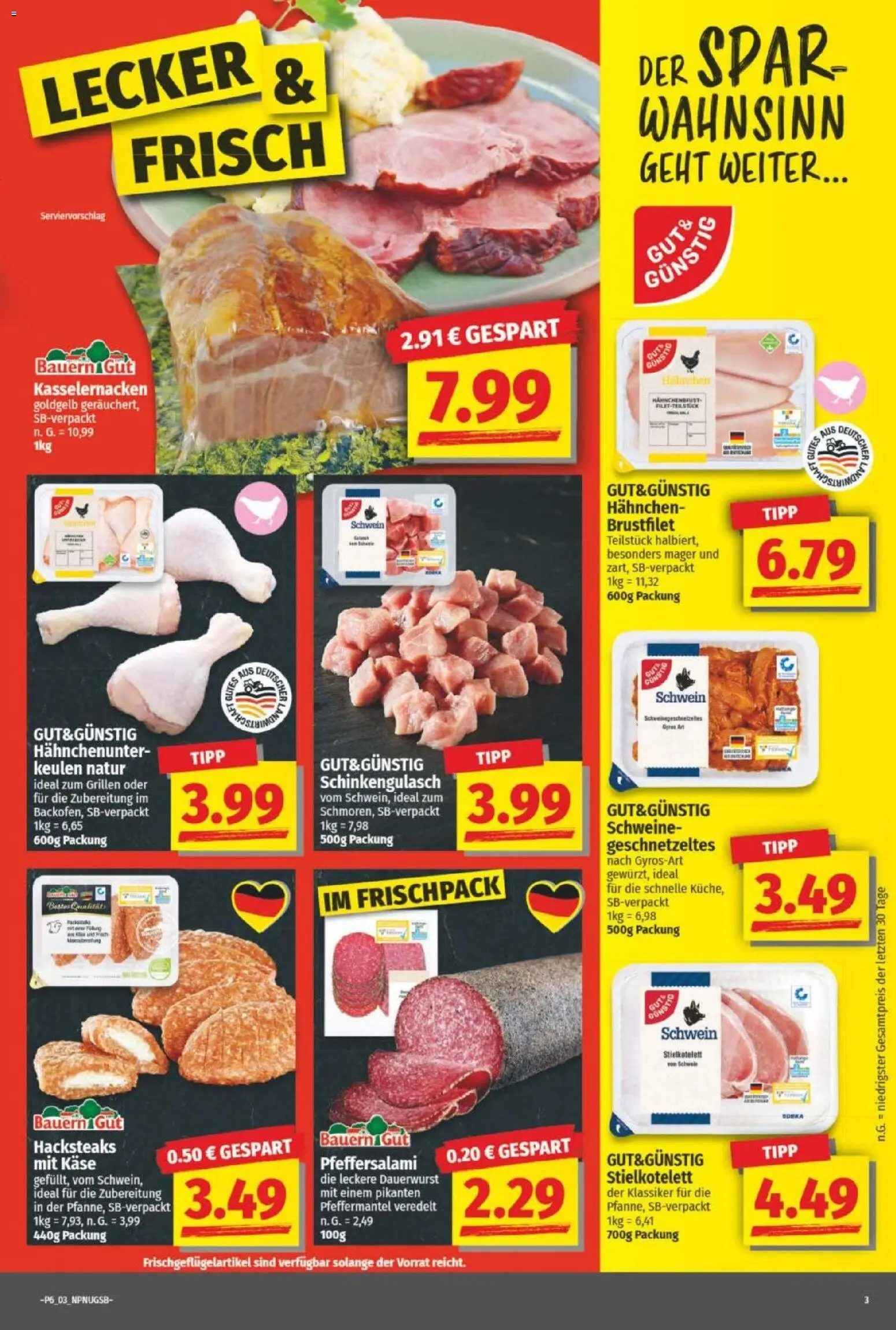 NP Discount Prospekt – gültig ab 02.02.2026 | Seite: 3 | Produkte: Hahnchen, Käse