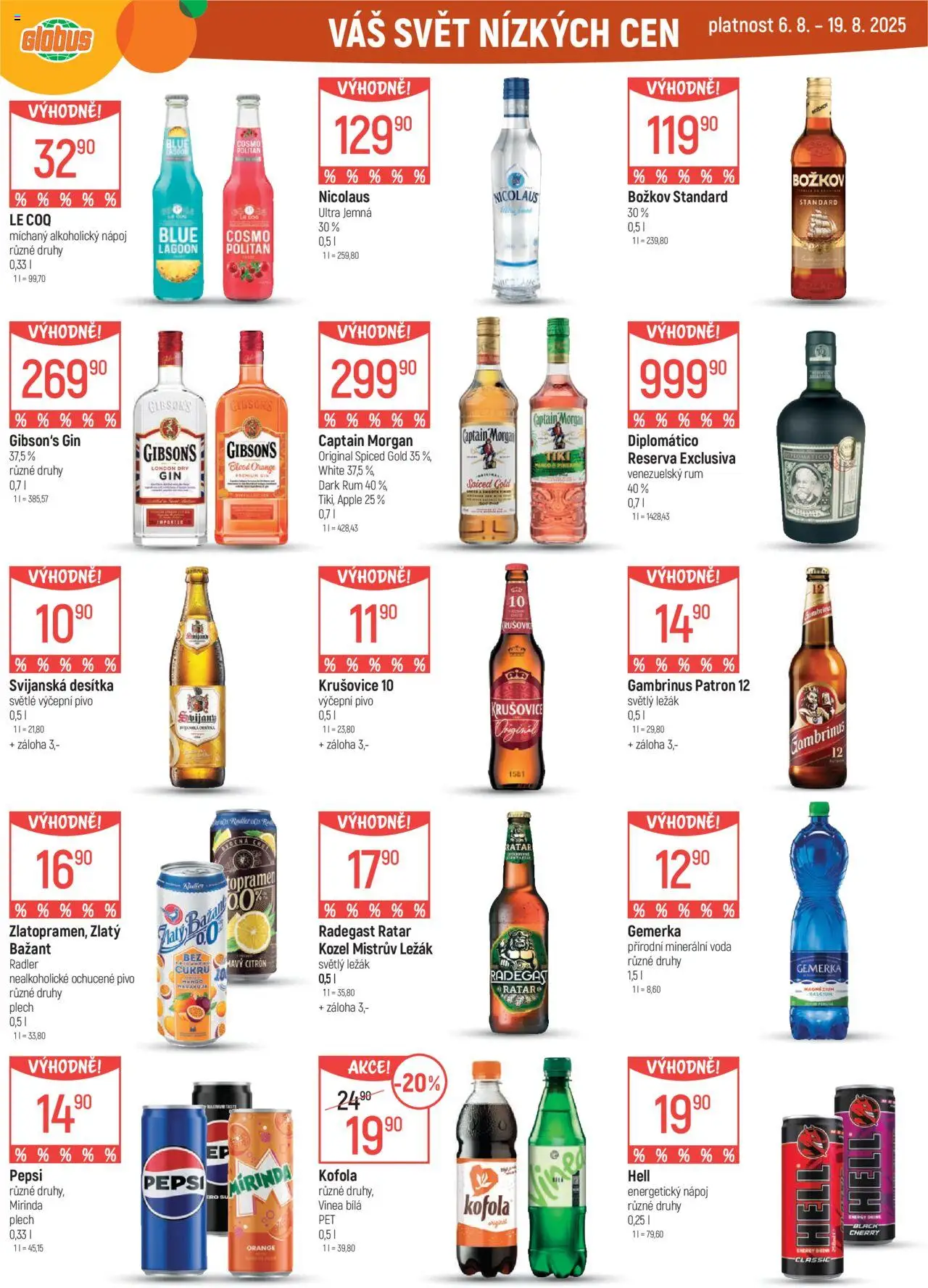 Globus leták - Chomutov od 06.08.2025 | Strana: 25 | Produkty: Gin, Krušovice, Citron, Svijany